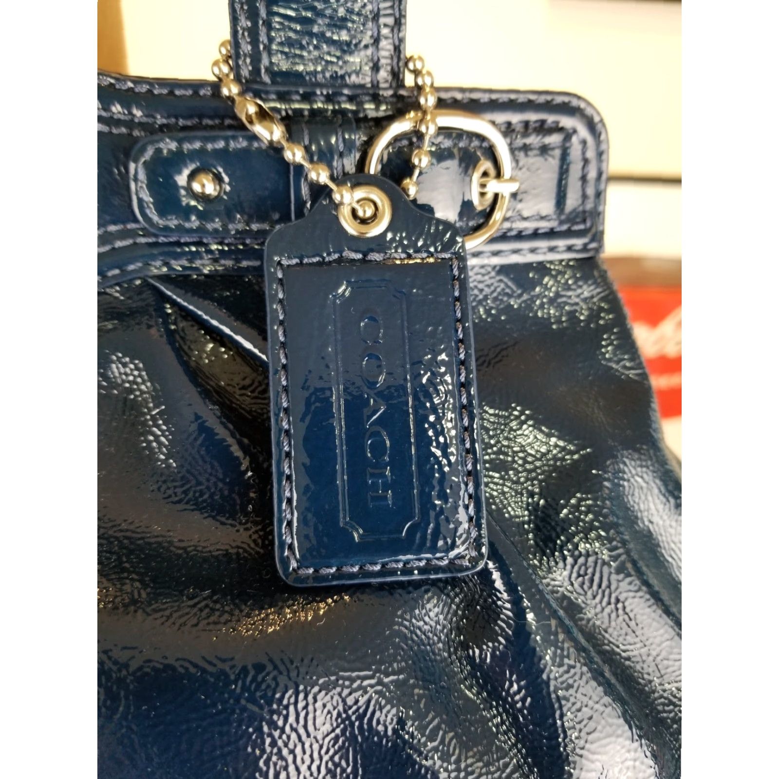 Coach VINTAGE COACH NAVY LEATHER SHOULDER HAND BAG SZ 15'X10'X4' 13926 Size ONE SIZE - 3 Thumbnail
