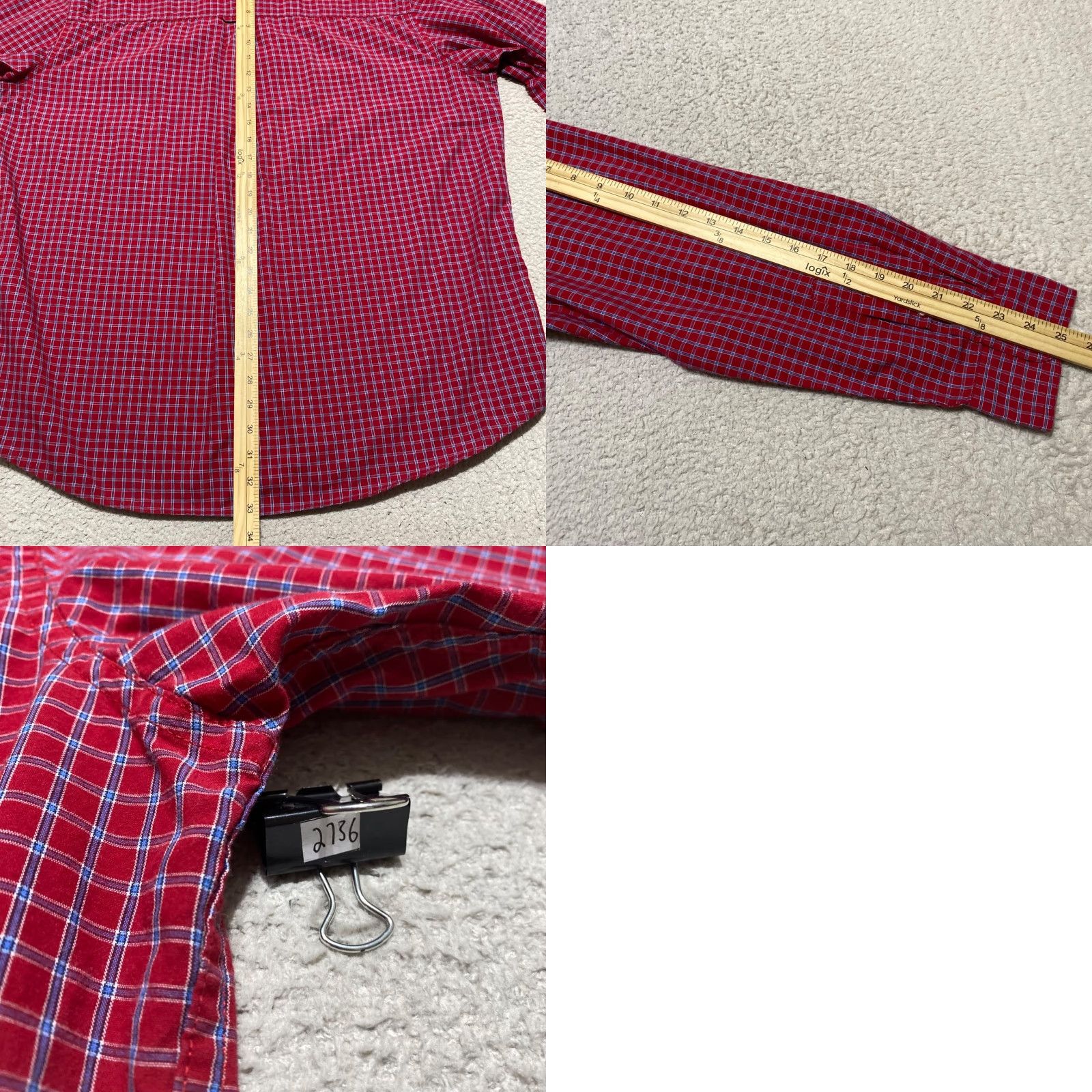 Chaps Ralph Lauren Chaps Mens XL Shirt Red Plaid Check Long Sleeve Button-Down Shirt Mens XL Red Plaid Check Button-Down Size US M / EU 48-50 / 2 - 8 Thumbnail