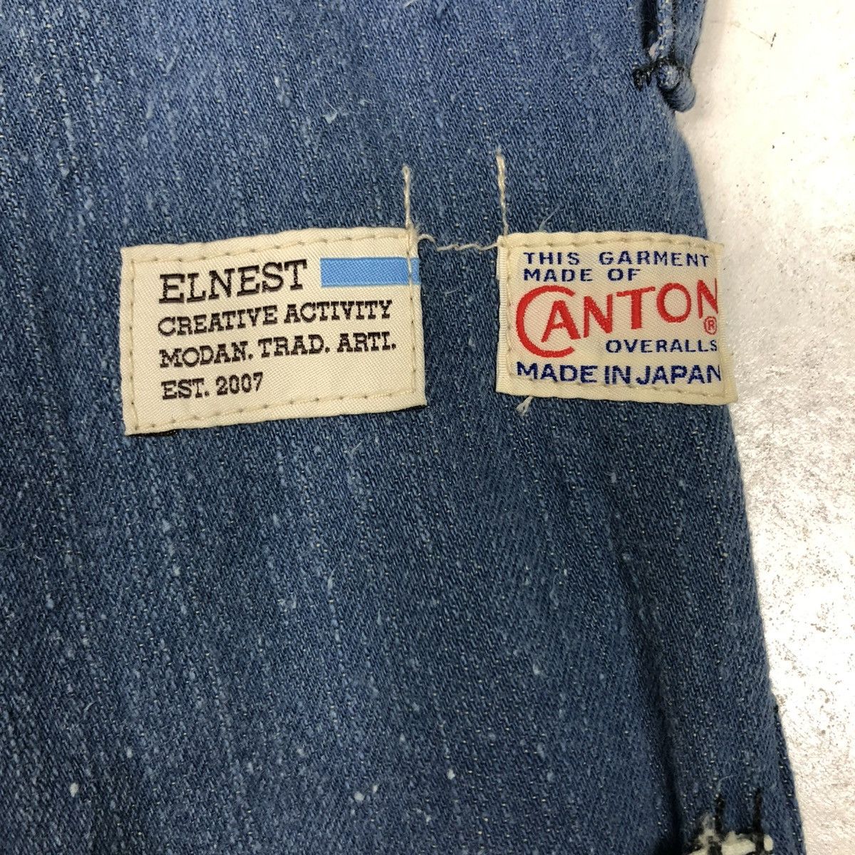 Japanese Brand 🔥VINTAGE CANTON OVERALLS PANTS INDIGO UNION MADE Size US 34 / EU 50 - 16 Thumbnail
