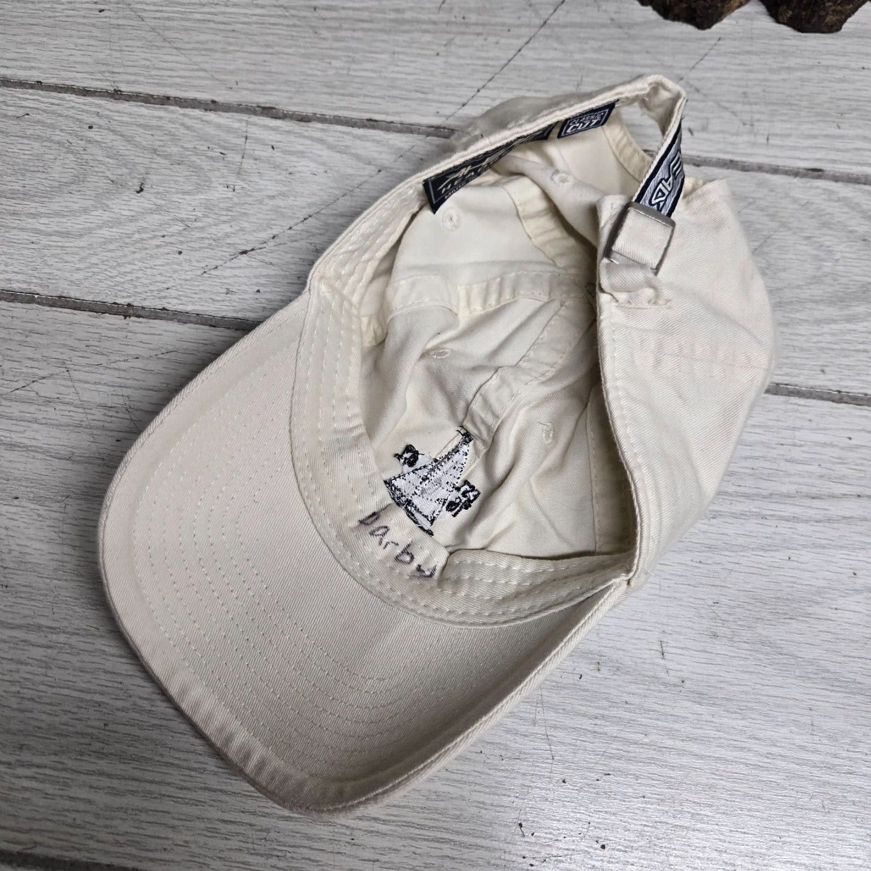 Vintage Vineyard 1642 Tan Dad Hat Blue Adjustable Baseball Cap Size ONE SIZE - 5 Thumbnail