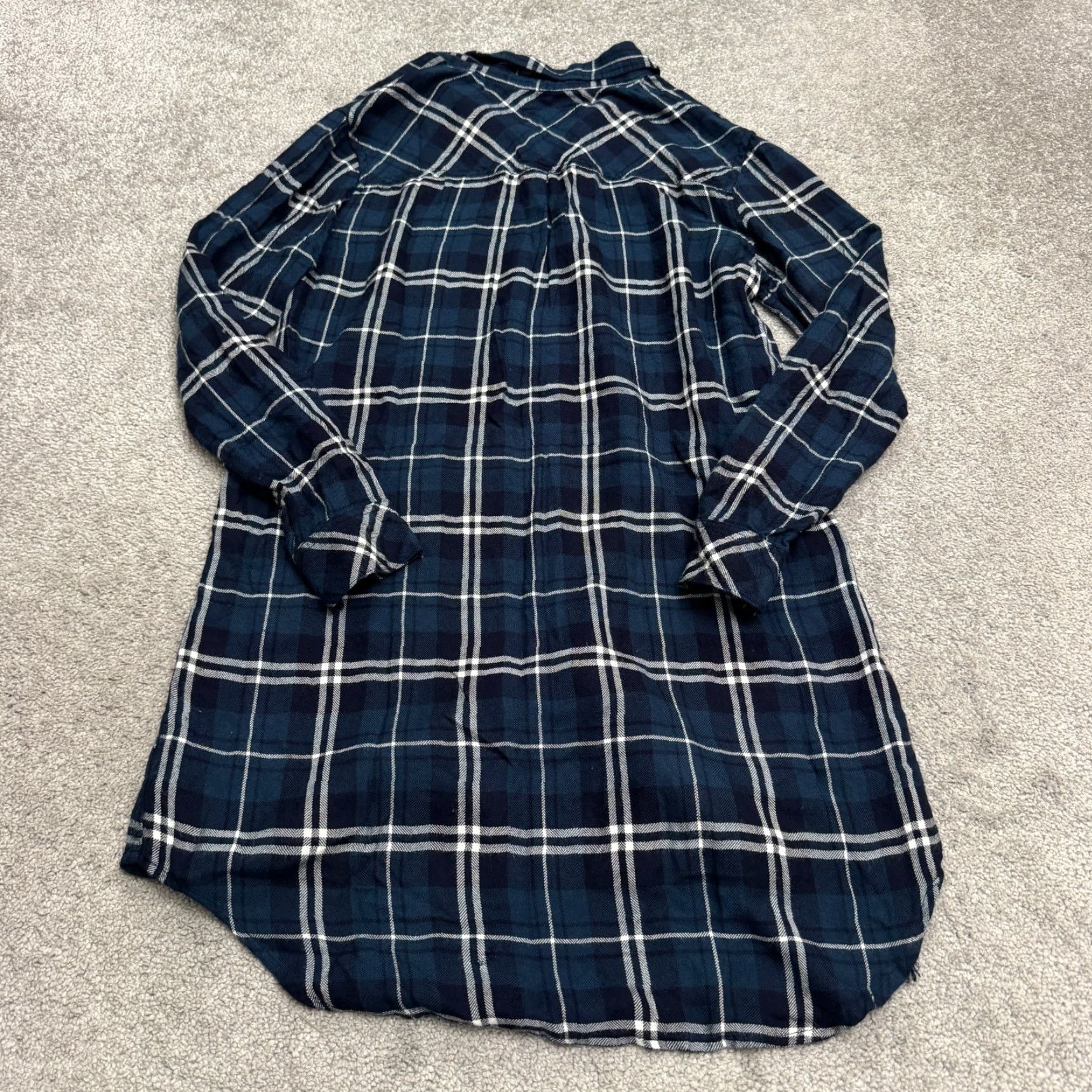 Rails Rails Button Down Shirt Dress Womens Small Petite Navy Plaid Flannel Tunic Size S / US 4 / IT 40 - 2 Thumbnail