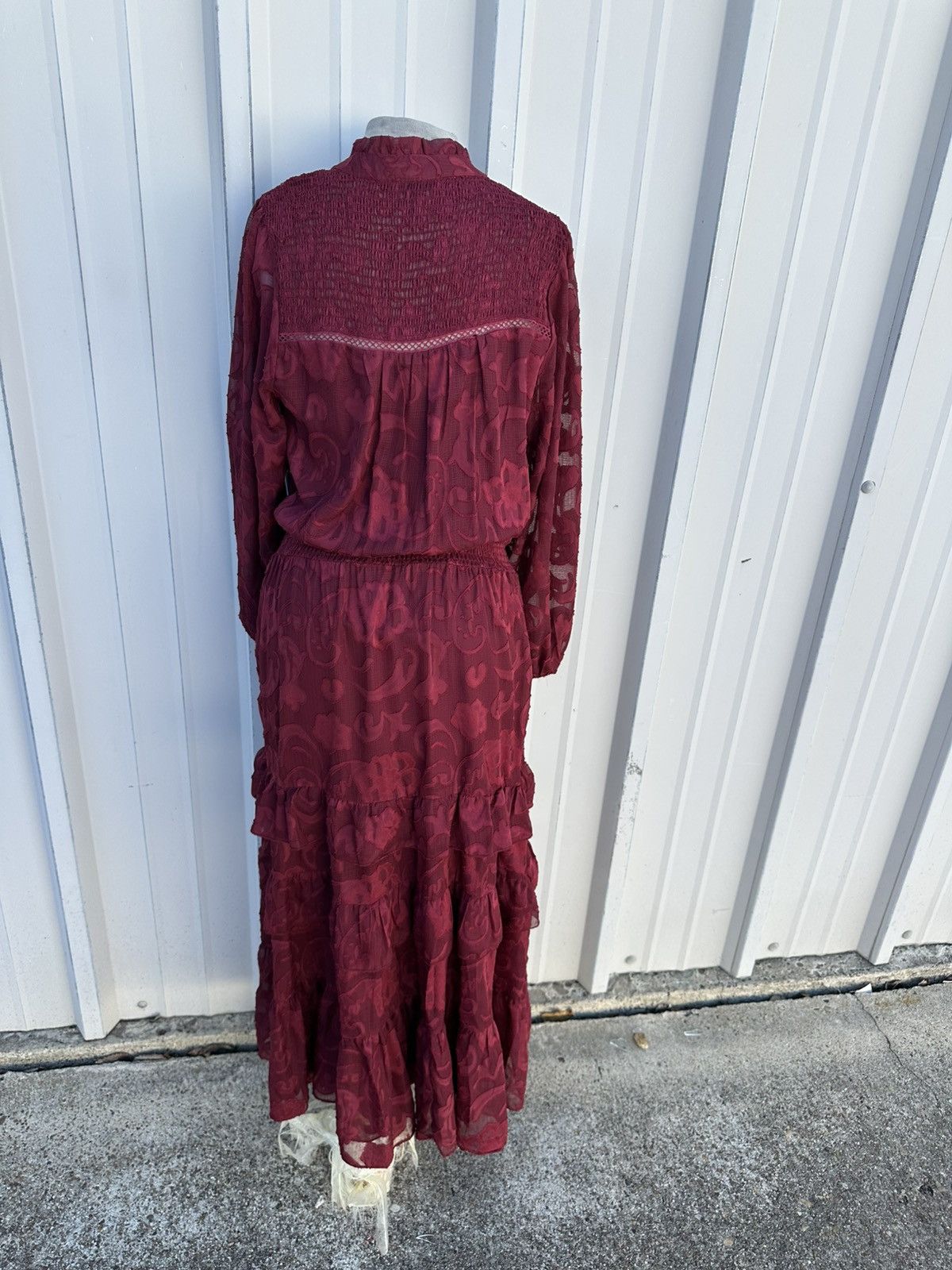 Aquascutum Burgundy lace long sleeve dress #specialoccasion Size M / US 6-8 / IT 42-44 - 4 Thumbnail