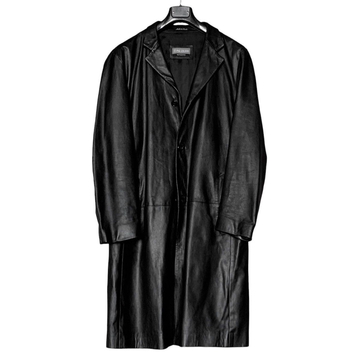 Pal Zileri 🧿nappa leather 3-buttons overcoat black Size US L / EU 52-54 / 3 - 1 Thumbnail