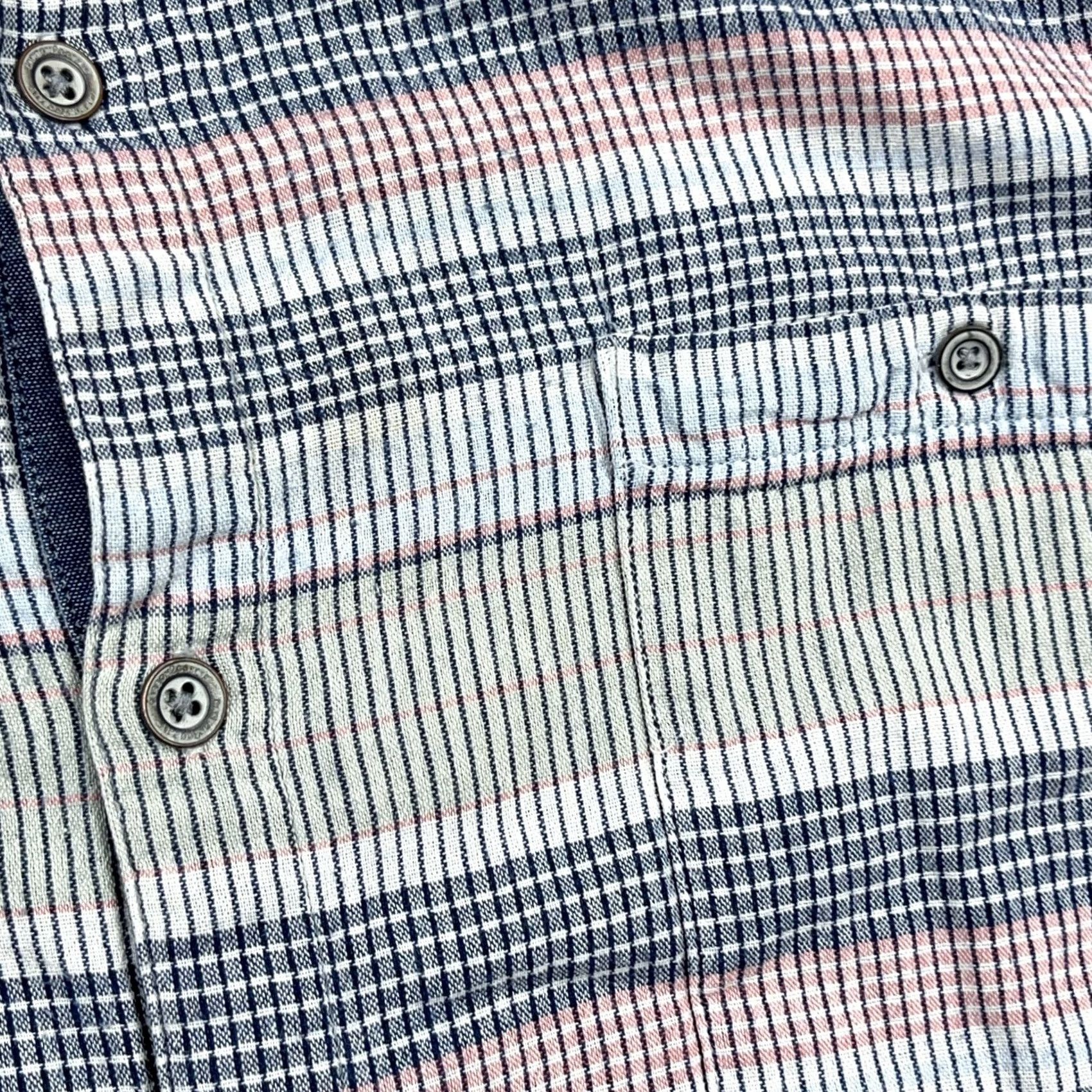 Carbon2Cobalt Carbon 2 Cobalt Shirt Men XL Blue Striped Button Up Camp Double Pocket Size US XL / EU 56 / 4 - 4 Thumbnail