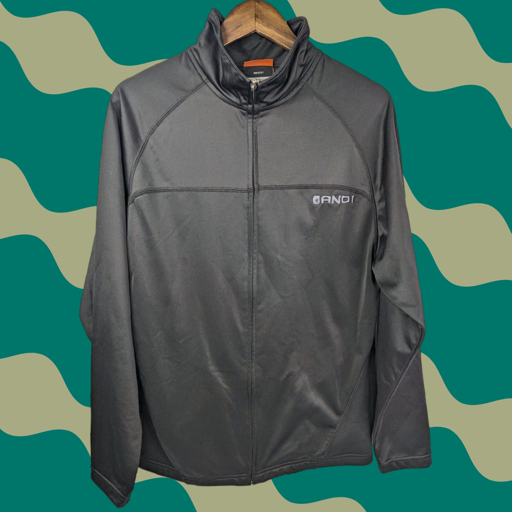 Vintage AND1 Jacket Adult Medium Black Full Zip Lightweight Mock Neck Athletic Mens Size US M / EU 48-50 / 2 - 1 Thumbnail
