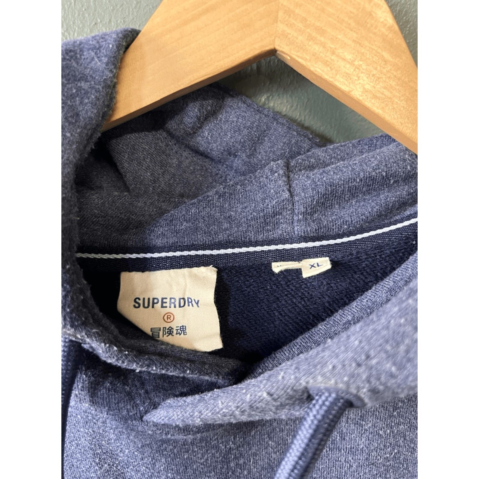 Superdry VINTAGE Superdry Hoodie Pullover Sweatshirt Embroidered Logo Blue XL Men Size US XL / EU 56 / 4 - 3 Thumbnail