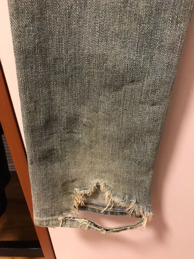Saint Laurent Paris Saint Laurent Paris Original Blue Double Knee Big Destroye Size US 27 - 3 Thumbnail