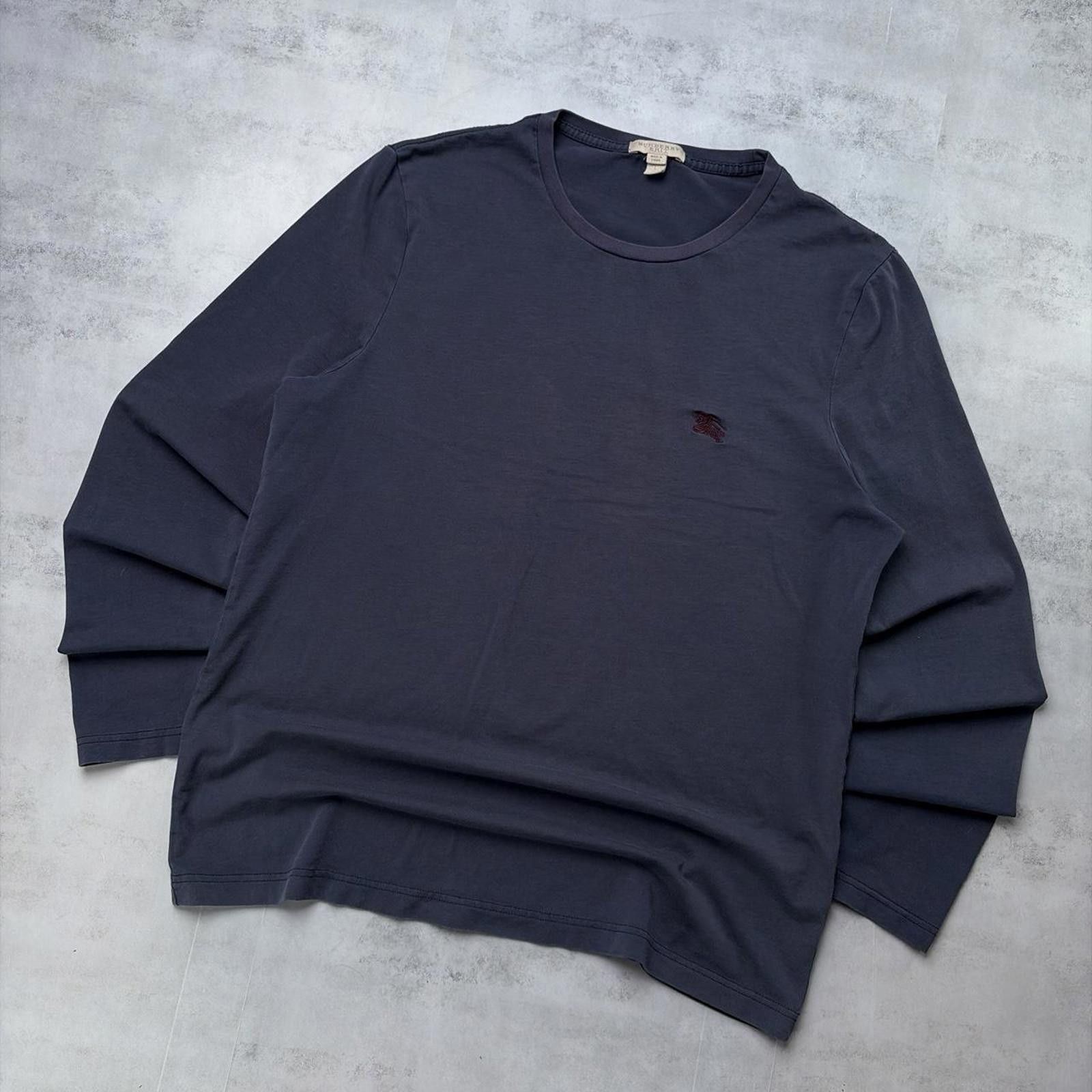 Other Y2K Navy Burberry Brit Long Sleeve Logo T-Shirt Size L / US 10 / IT 46 - 2 Thumbnail