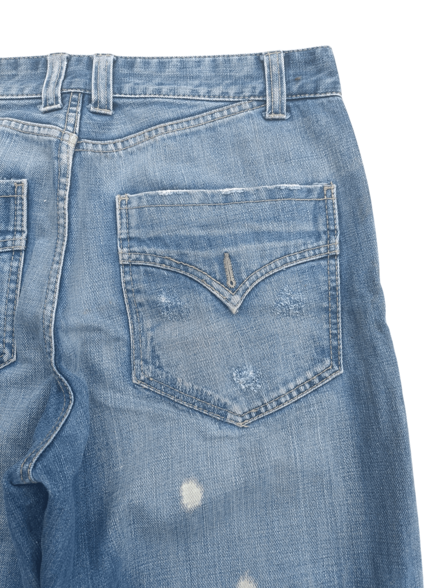 Japanese Brand × Vintage VTG BARON Splash Distressed Whiskers Faded Denim E195 Size US 34 / EU 50 - 15 Thumbnail