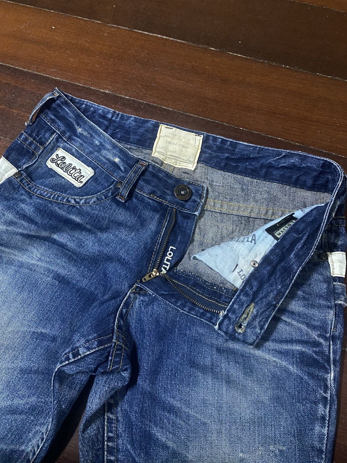 If Six Was Nine Rare LOLITA BY CONCEPT CLUB BY EXOTIC DENIM BUCKLE PANTS Size US 35 - 19 Thumbnail