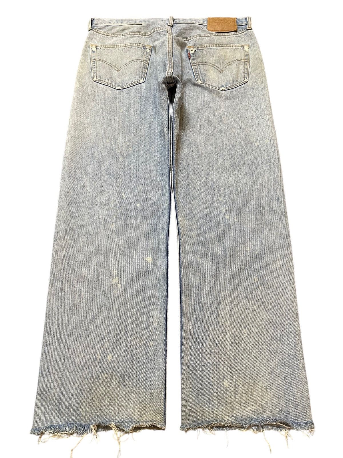 Levi's Vintage 90s Levis 501 Mud Wash Faded Distress Wide Leg Baggy Size US 34 / EU 50 - 2 Thumbnail