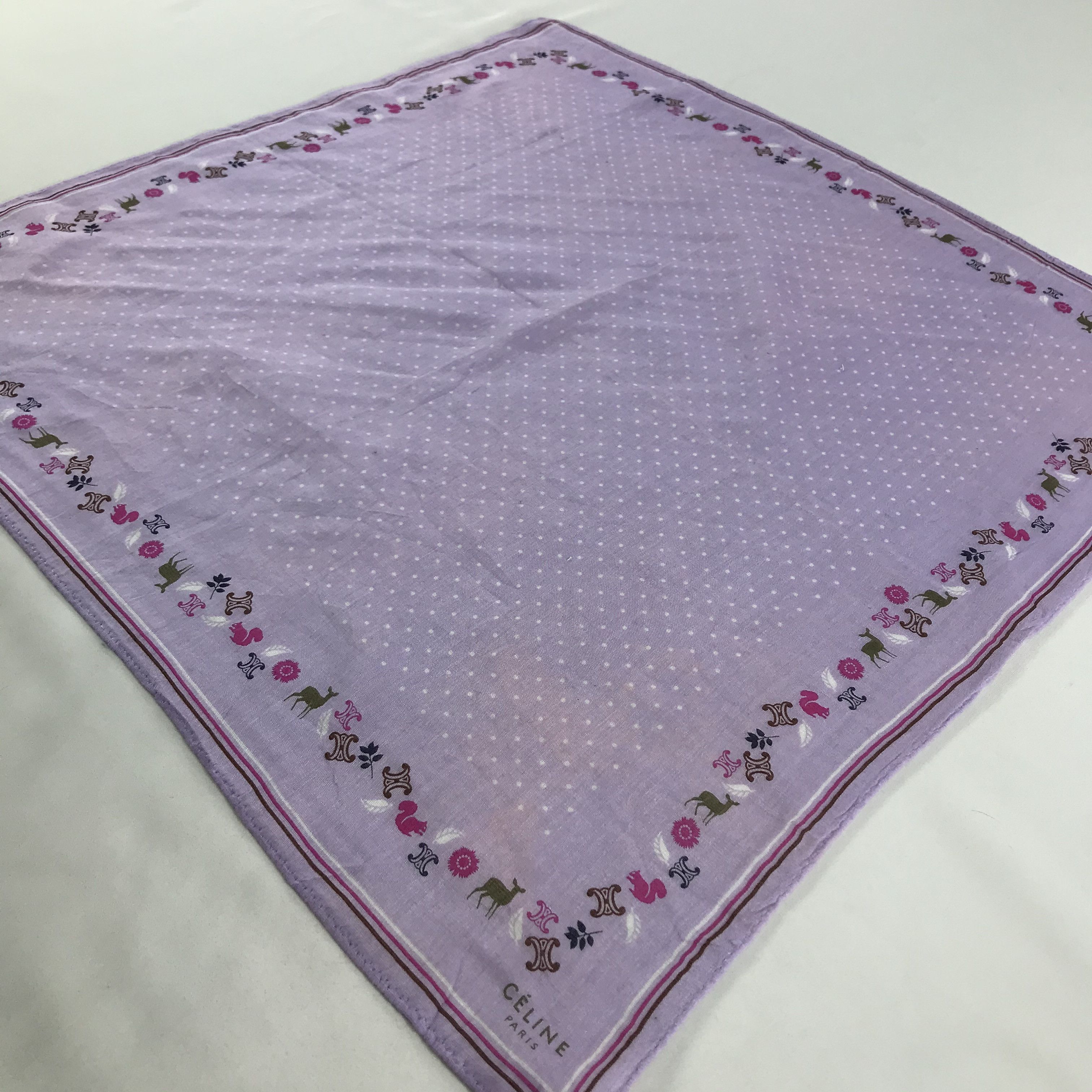 Celine × Vintage Celine Bandana / Handkerchief / Neckerchief - S1566 Size ONE SIZE - 2 Thumbnail