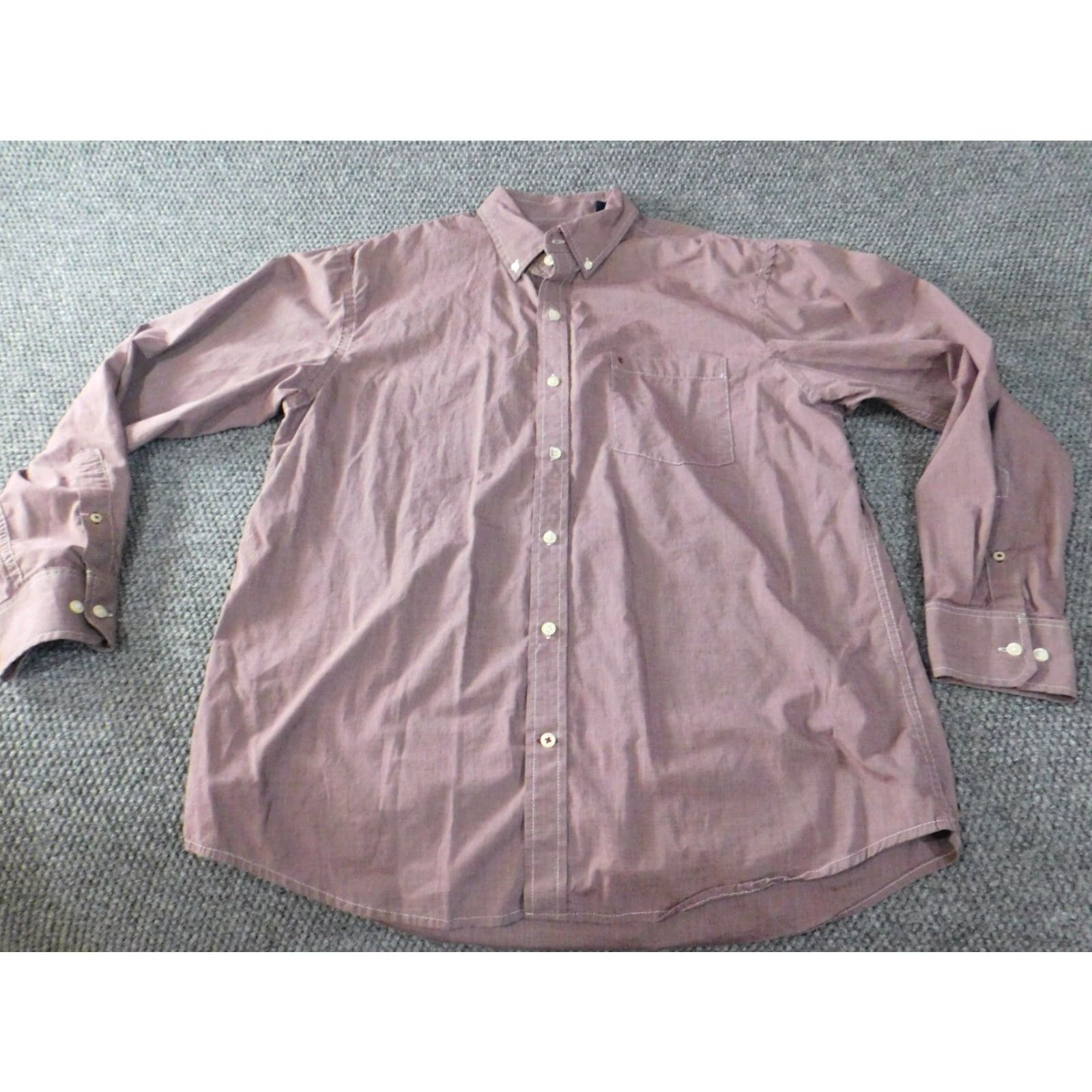 Izod IZOD Shirt Mens Large purple plaid button-down collared long sleeve casual knit cotton retro pockets logo Size US L / EU 52-54 / 3 - 2 Thumbnail