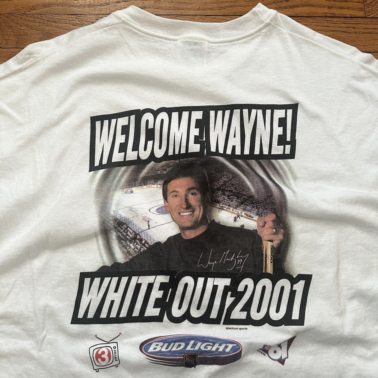 image of Nhl x Vintage 2000 Phoenix Coyotes Wayne Gretzky Hockey T-Shirt in White, Men's (Size XL)