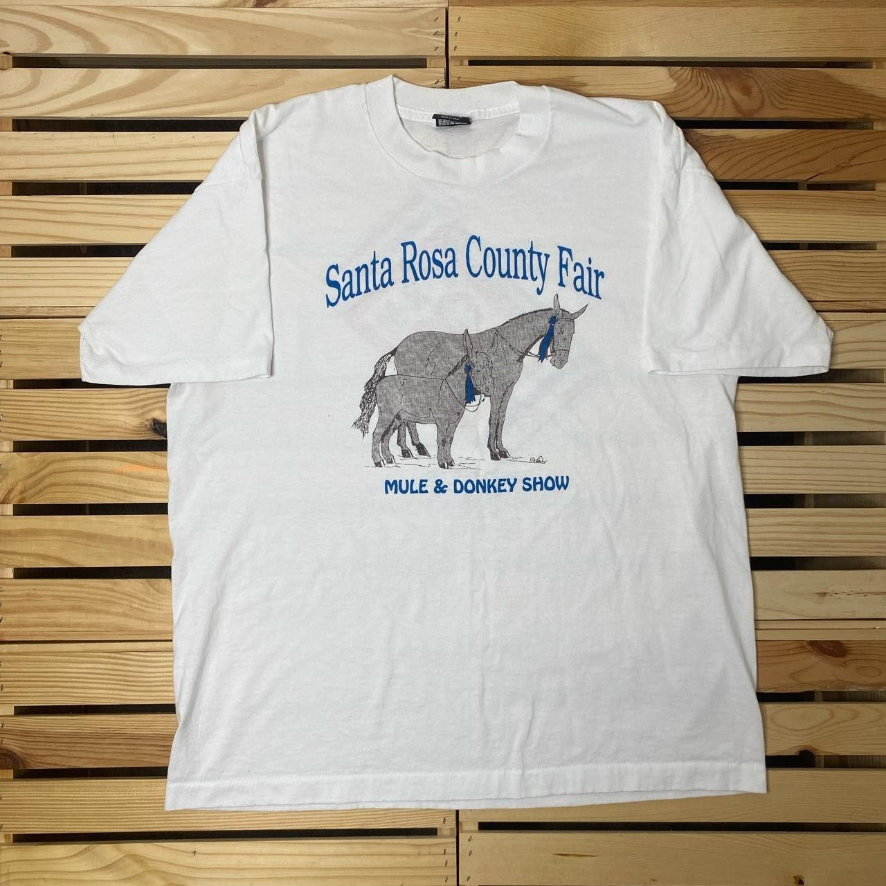 Fruit Of The Loom Vintage Santa Rosa Fair Donkey Show White Nature Tee Size XL Size US XL / EU 56 / 4 - 1 Thumbnail