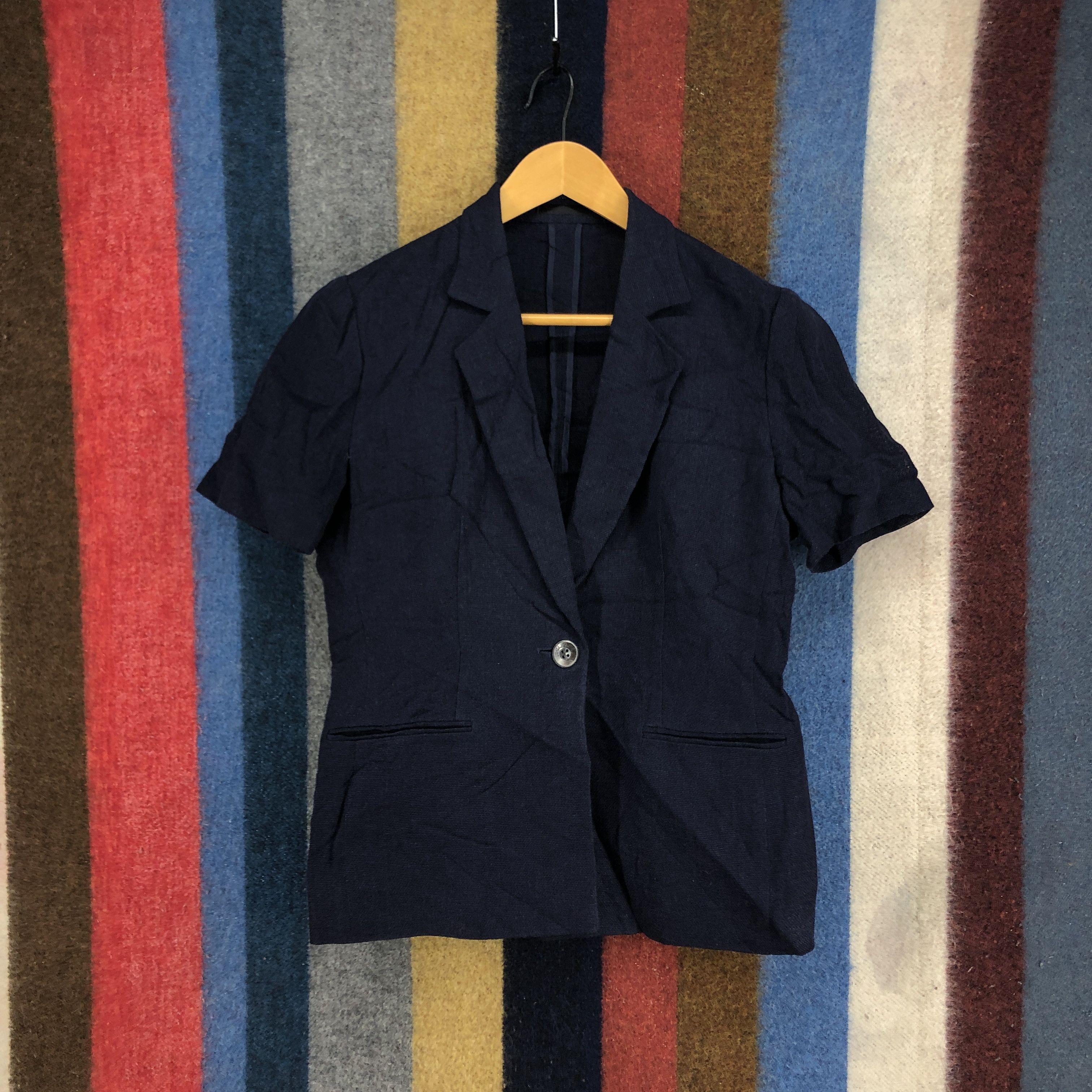 Burberry 90s Vintage BURBERRYS Short Sleeve Blazer Jacket #2784-101 Size S / US 4 / IT 40 - 1 Thumbnail