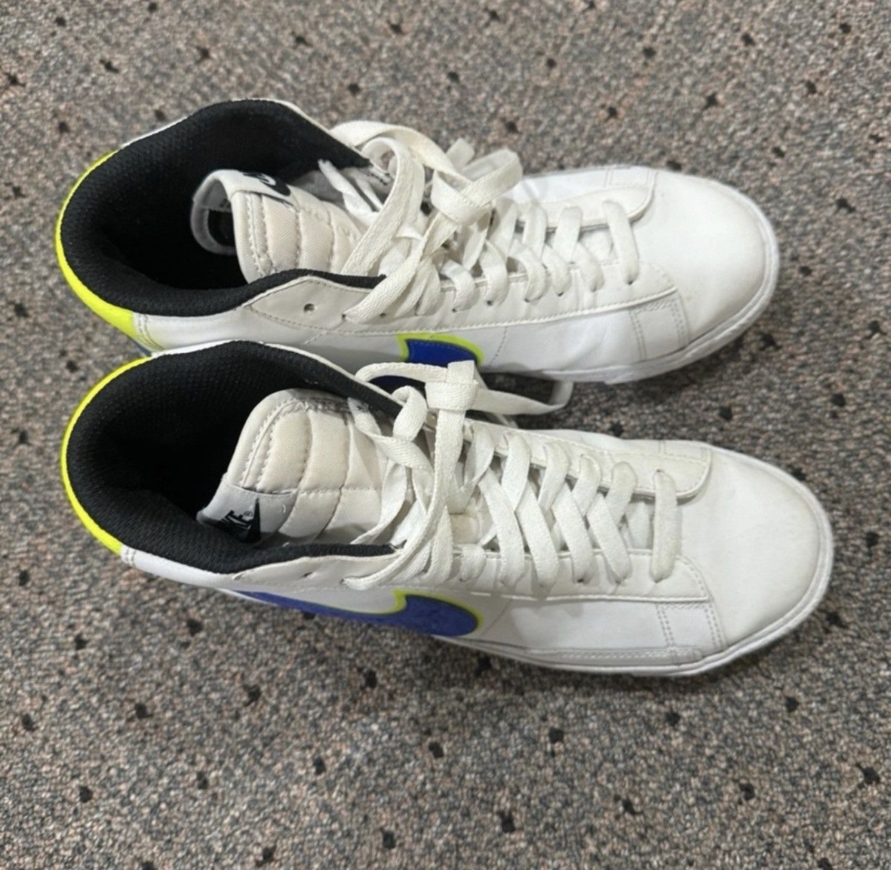 Nike Nike Blazer Mid 77 White Blue Volt High Top Sneakers Size US 6.5 / EU 39-40 - 4 Thumbnail