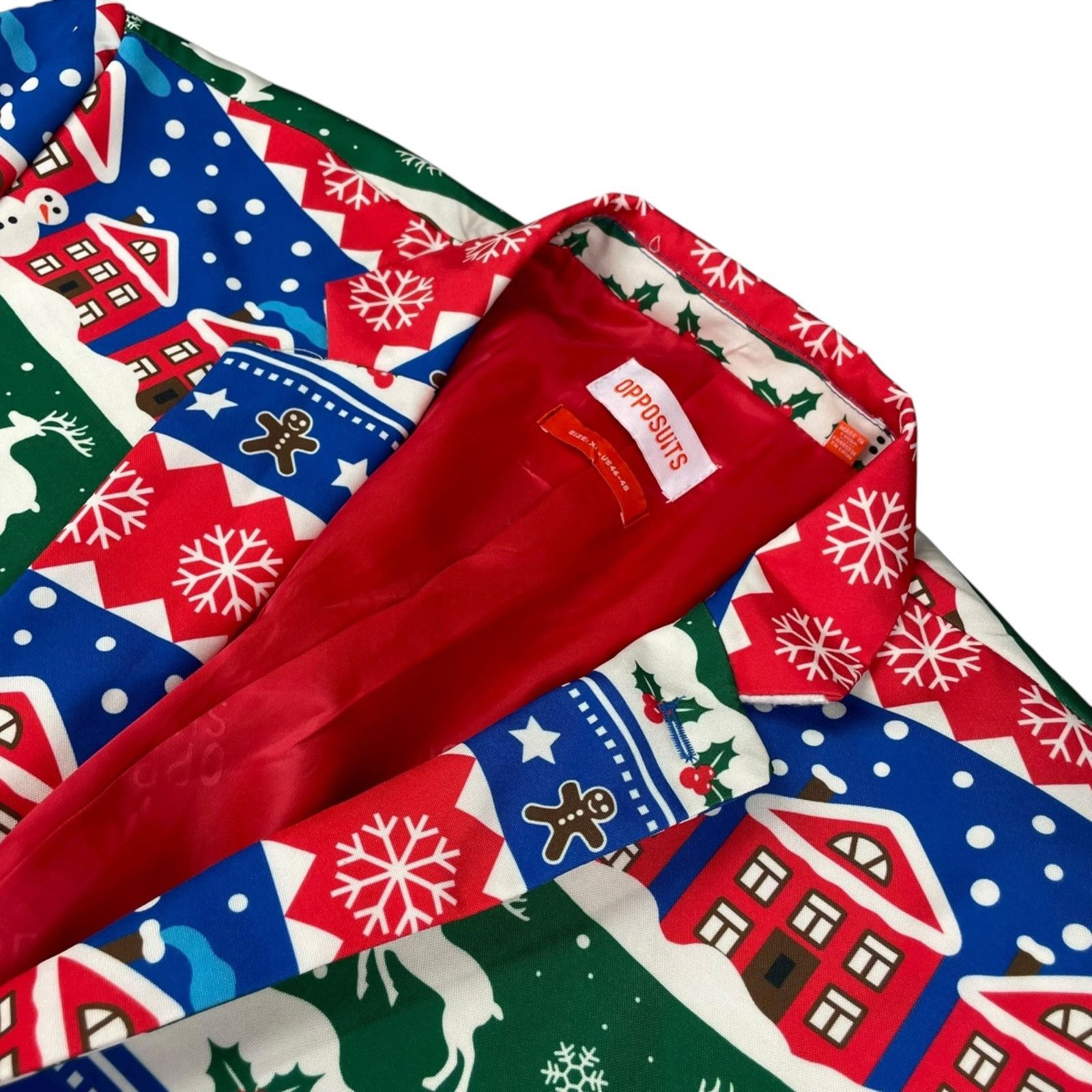 Other OppoSuits Men's Ugly Christmas 2-Button Blazer Red/Blue/Gree Size 46R - 1 Thumbnail