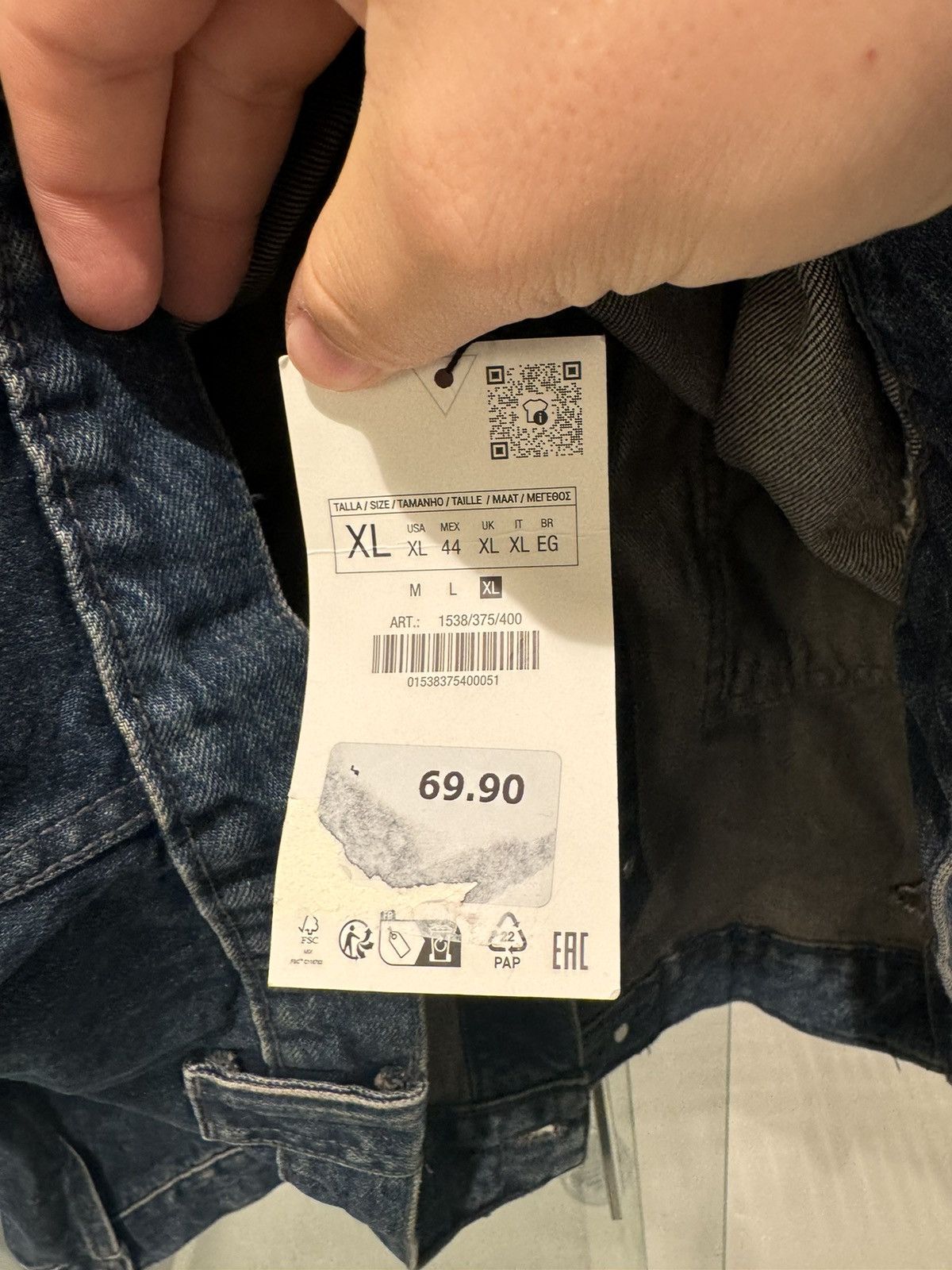 Zara Brand New Zara Jean Jacket Size US XL / EU 56 / 4 - 4 Thumbnail
