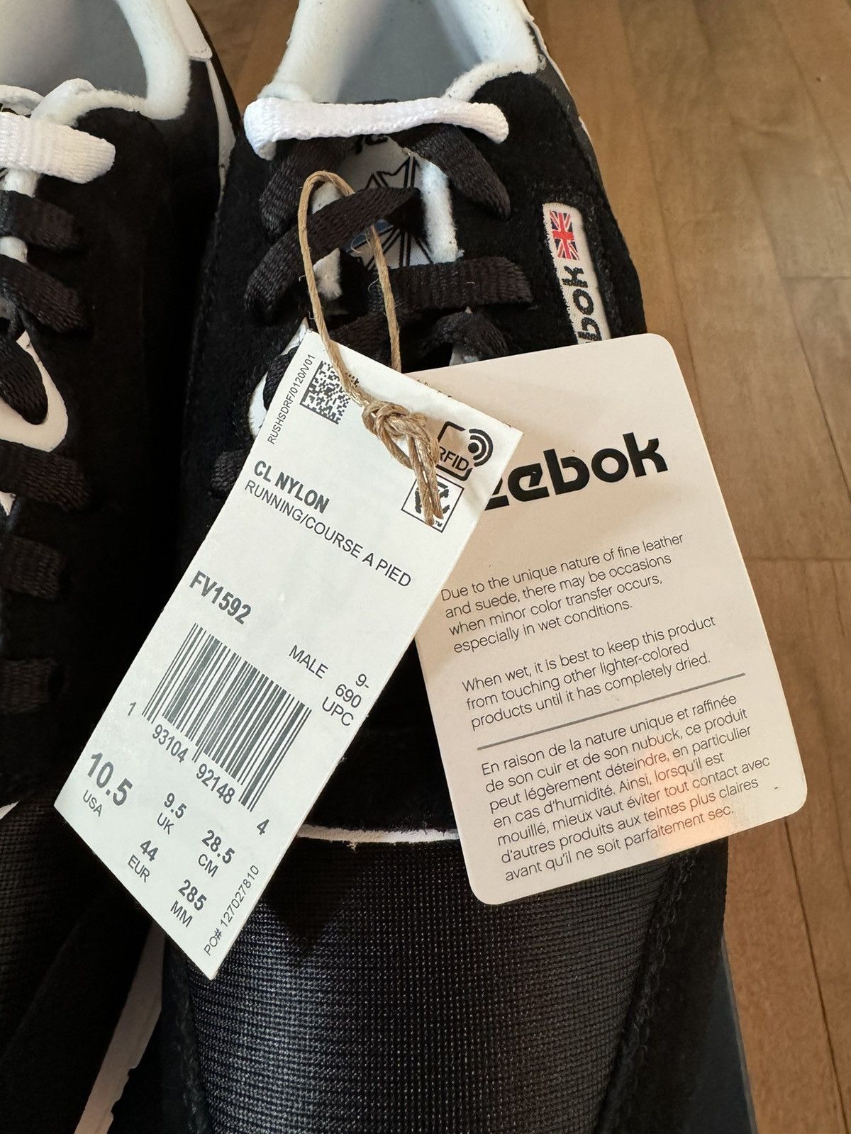 Reebok Reebok Classic Nylon - Black/Black/White Size US 10.5 / EU 43-44 - 9 Thumbnail