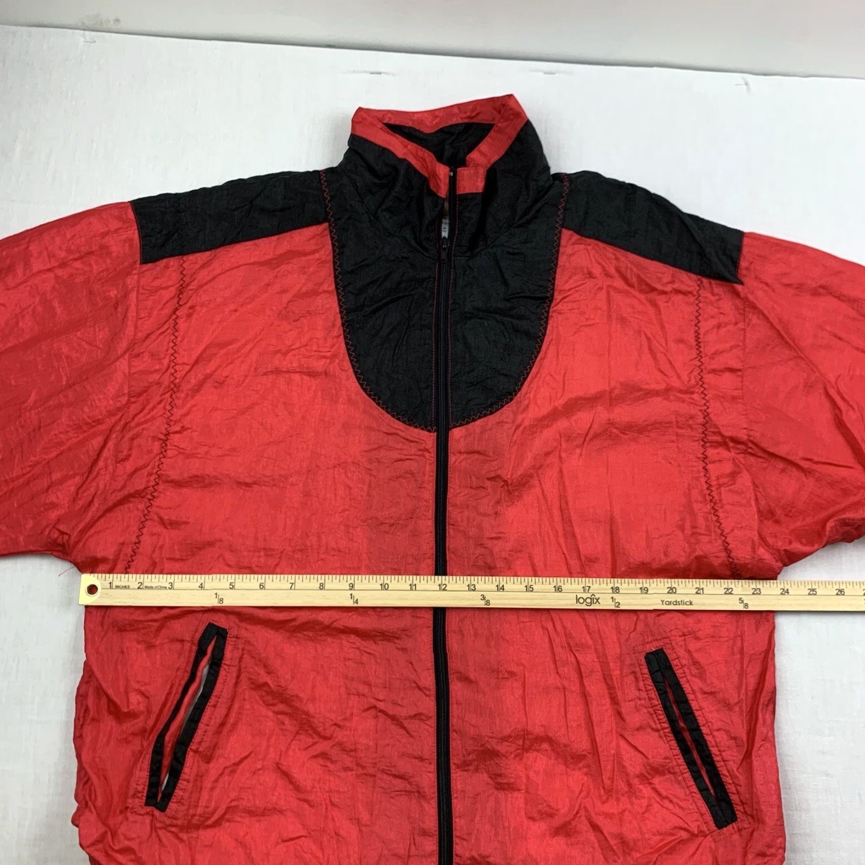 Vintage VINTAGE Active Stuff Windbreaker Jacket Adult Large Red 1980s Lightweight Men L Windbreaker Red 1980s Mens Size US L / EU 52-54 / 3 - 7 Thumbnail