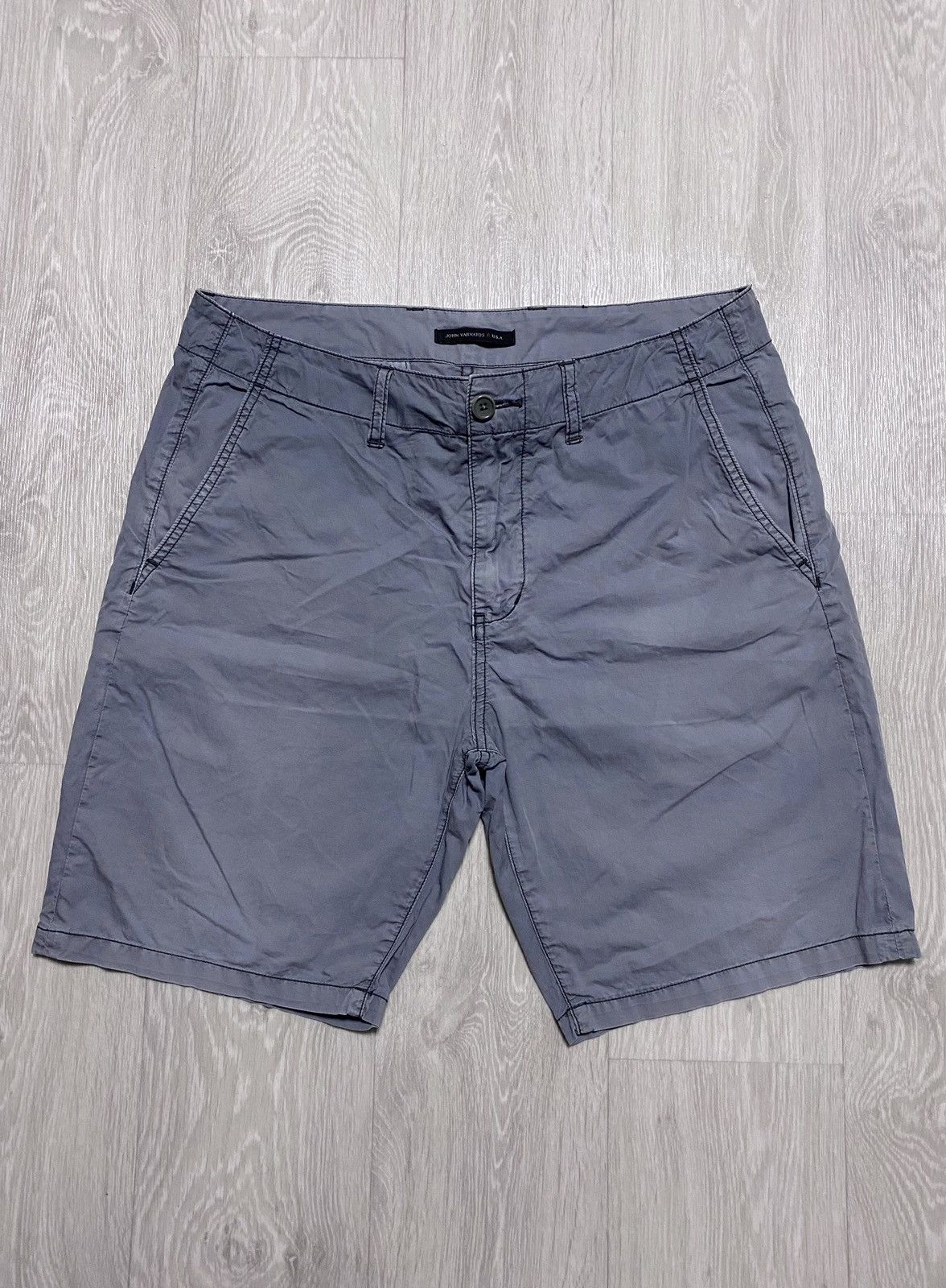 John Varvatos John Varvatos Cotton Chino Shorts Washed Gray Casual Size US 32 / EU 48 - 2 Thumbnail