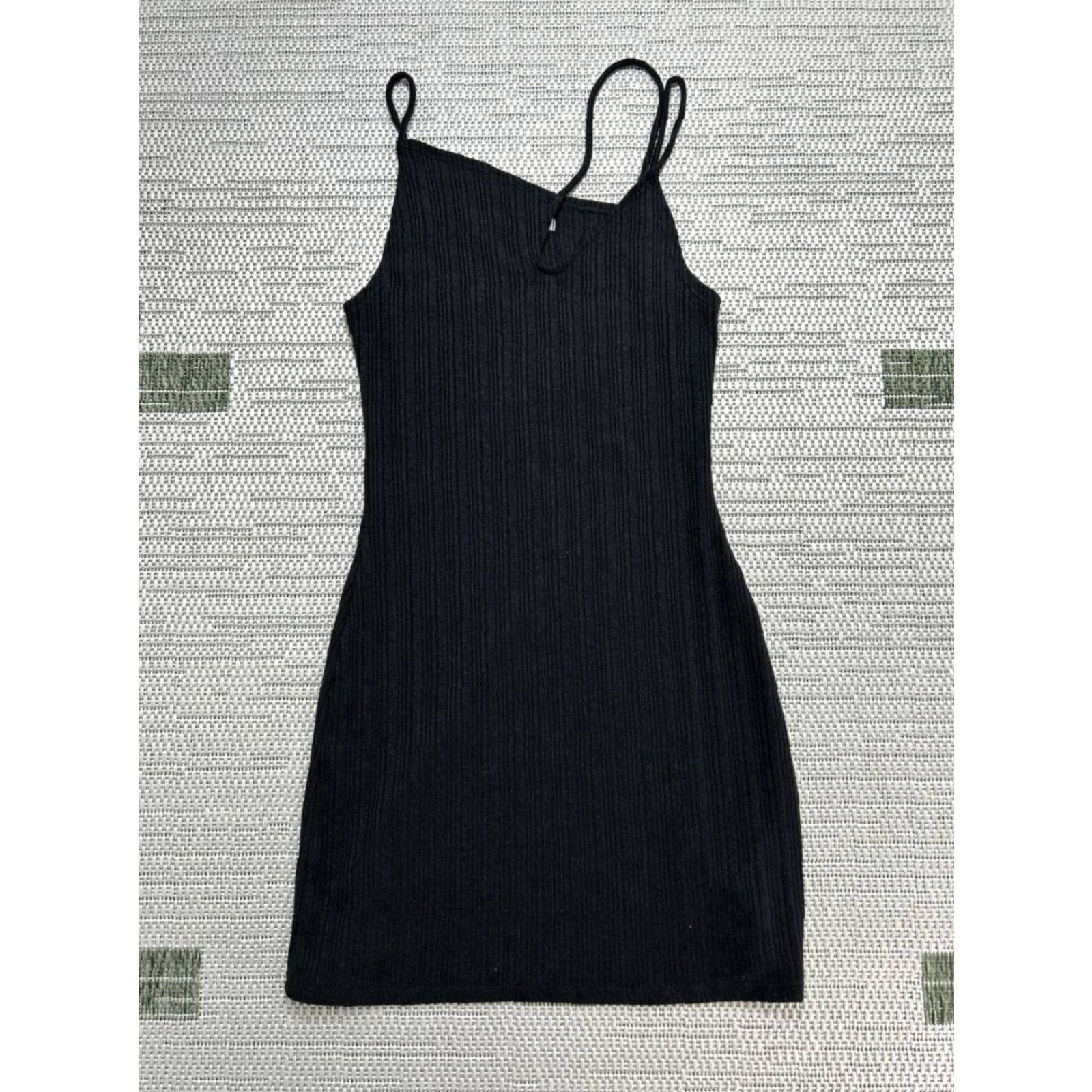 Reformation Reformation Dress Womens Small Black Assymetrical Knit Bodycon Size S / US 4 / IT 40 - 2 Thumbnail