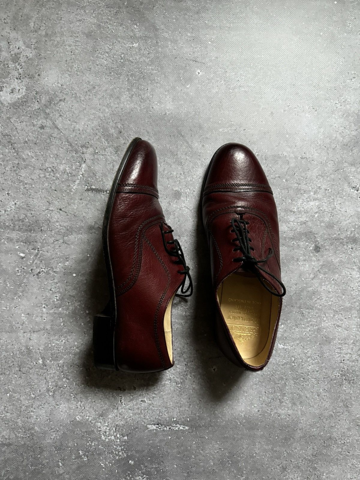 image of Grenson Oxford Cap Toe Burgundy Leather Shoes, Men's (Size 8)