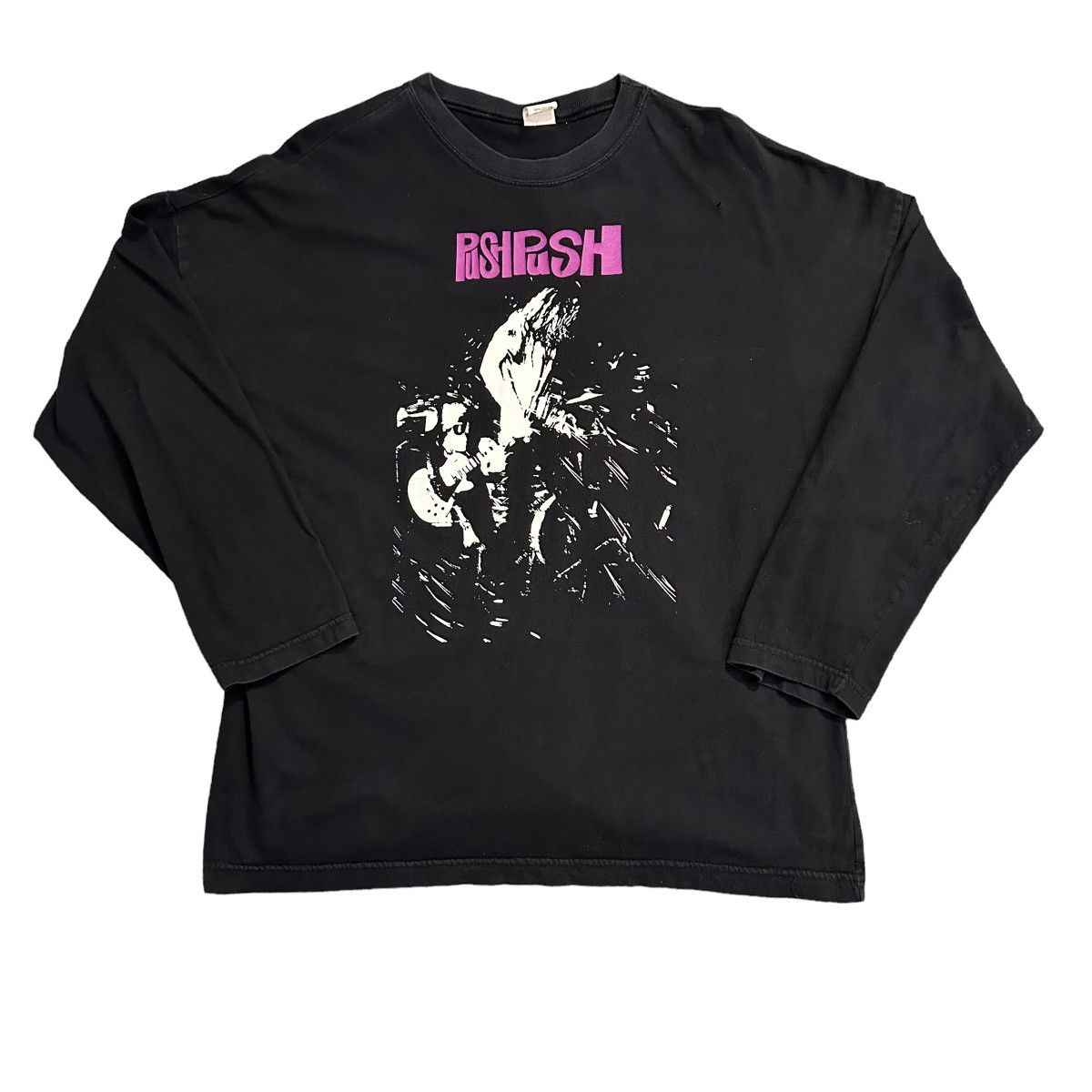 image of Band Tees x Made In USA Vintage 1990S Push Push Rock Band Longsleeve Shirt in Black/Purple (Size XL