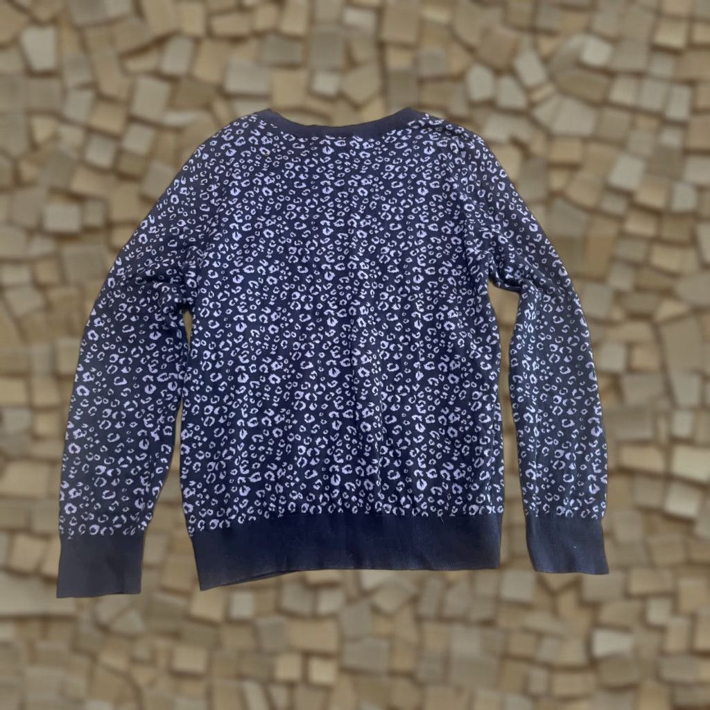 Loft LOFT Shirt Women's Large Blue Purple Cheetah Print Long Sleeve Casual Modern Basic Size L / US 10 / IT 46 - 1 Thumbnail