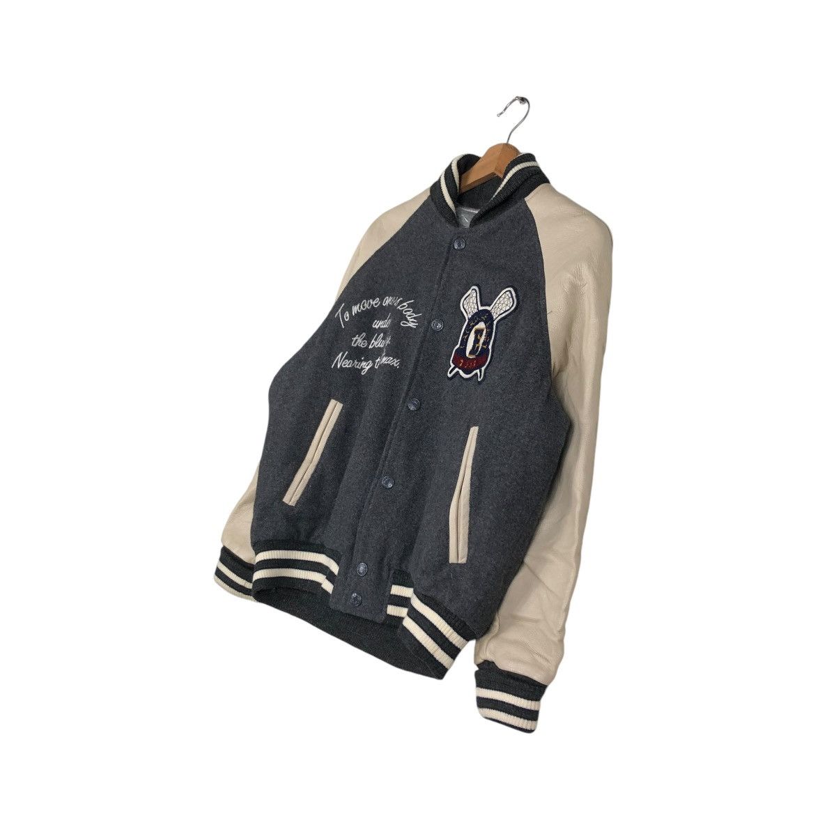 Japanese Brand 🔥VINTAGE VARSITY JUMPER LEATHER JACKET EAST BOY BIG LOGO Size US M / EU 48-50 / 2 - 4 Thumbnail