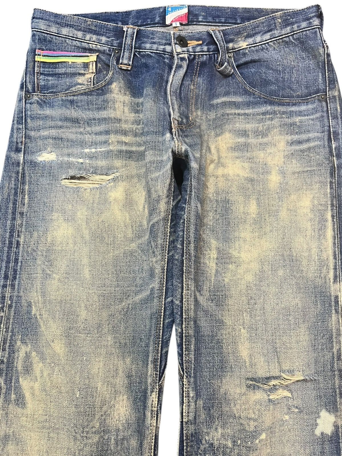 Paul Smith Vintage R.Newbold Selvedge Mudwash Distressed Denim Size US 31 - 2 Thumbnail