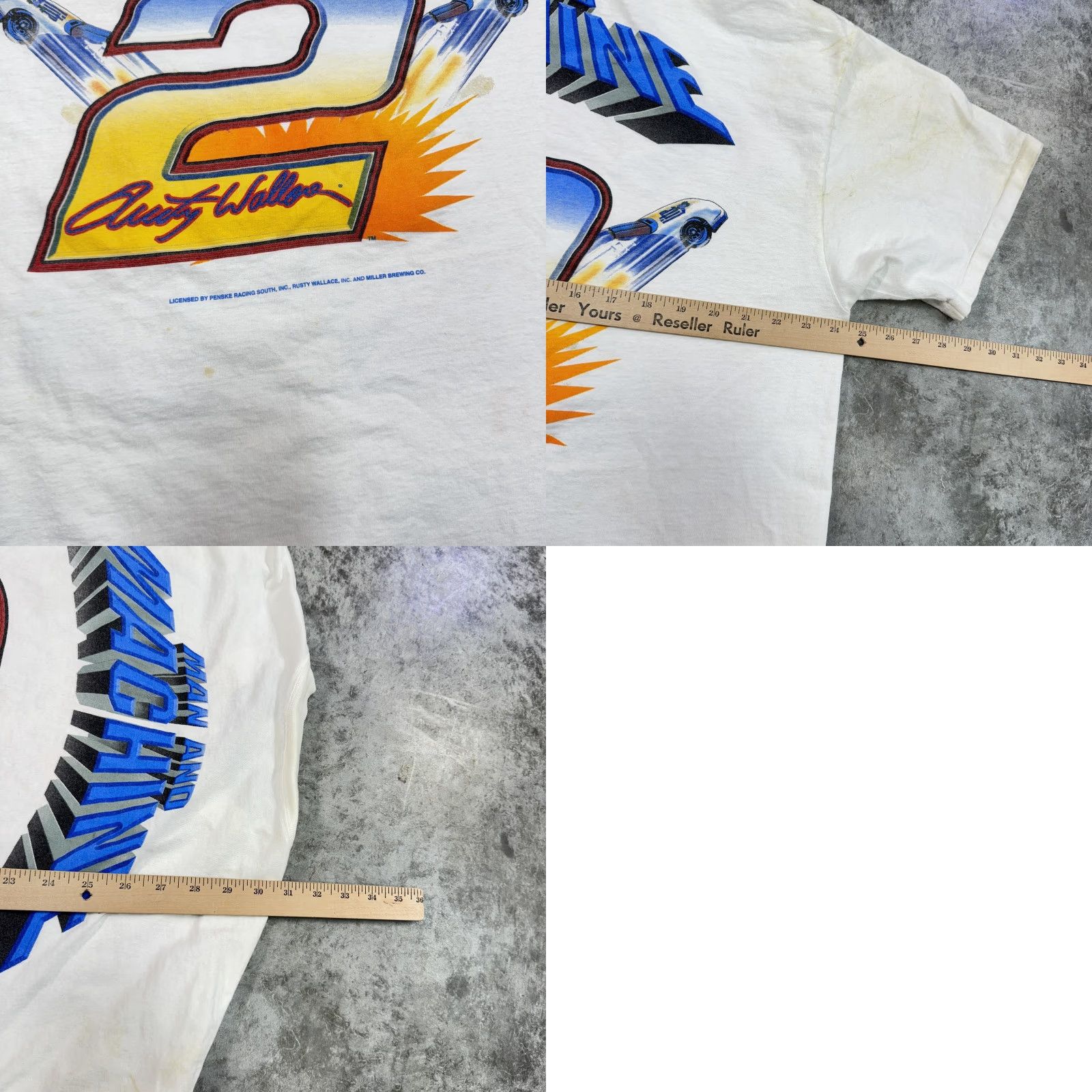 Vintage VINTAGE Nike Shirt Mens 2XL White Racing Graphic 90s Miller Lite NASCAR Rusty Wallace T-Shirt Size US XXL / EU 58 / 5 - 8 Thumbnail