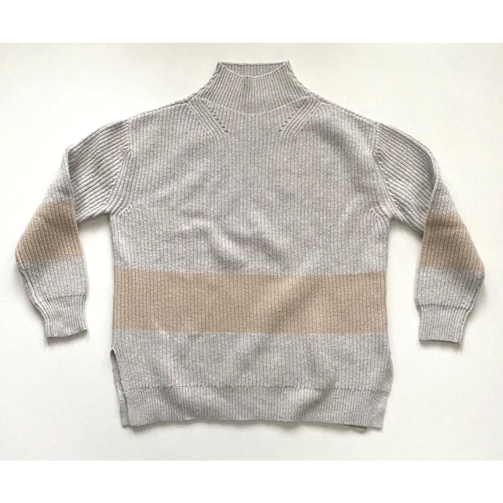 Vintage Tuckernuck Heather Broadway Striped Turtleneck Sweater Knit Wool Blend Sz L Size L / US 10 / IT 46 - 5 Thumbnail