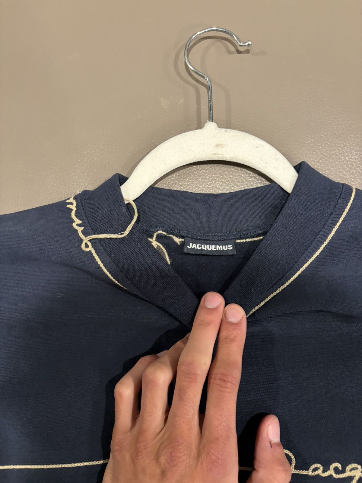 Jacquemus Jacquemus Navy Le Raphia 'Le Sweatshirt Fio' Sweatshirt Size US M / EU 48-50 / 2 - 6 Thumbnail