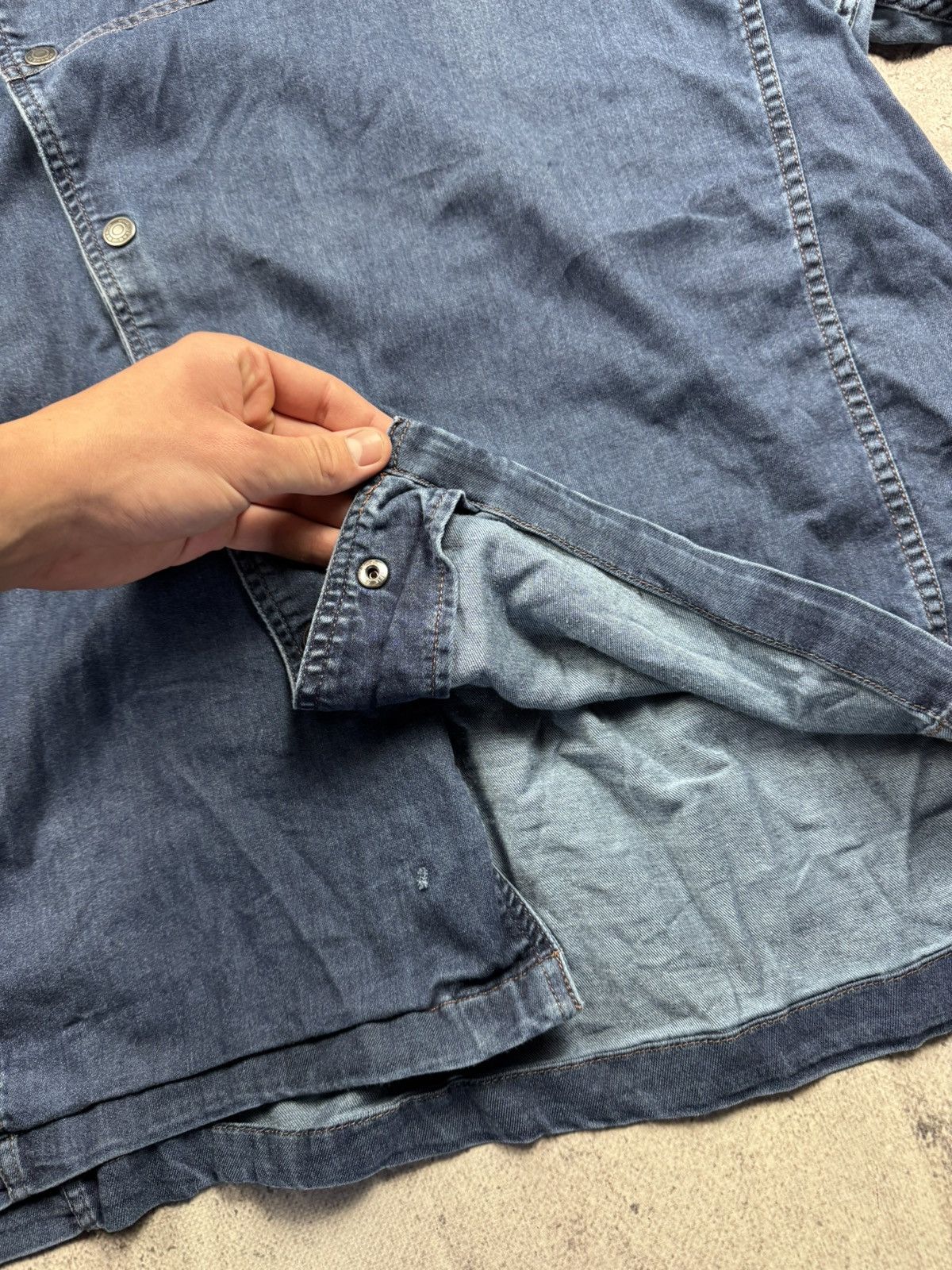 Garment Reproduction of Workers Vintage Engelbert Strauss Denim Workwear Shirt Distressed Size US XL / EU 56 / 4 - 5 Thumbnail