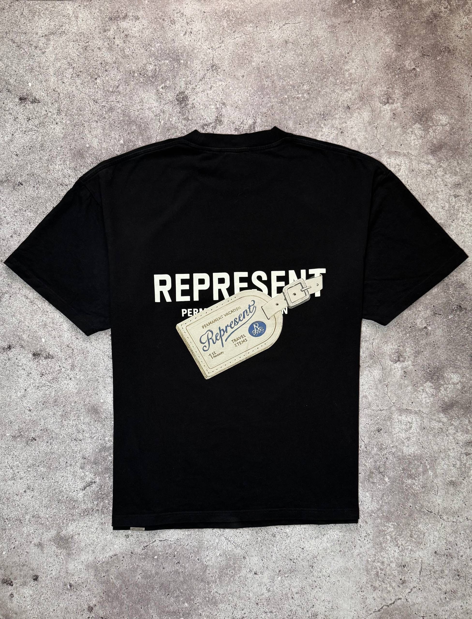 Represent Clo. Represent Permanent Vacation Black Big Printed Logo T-shirt Size US L / EU 52-54 / 3 - 1 Thumbnail