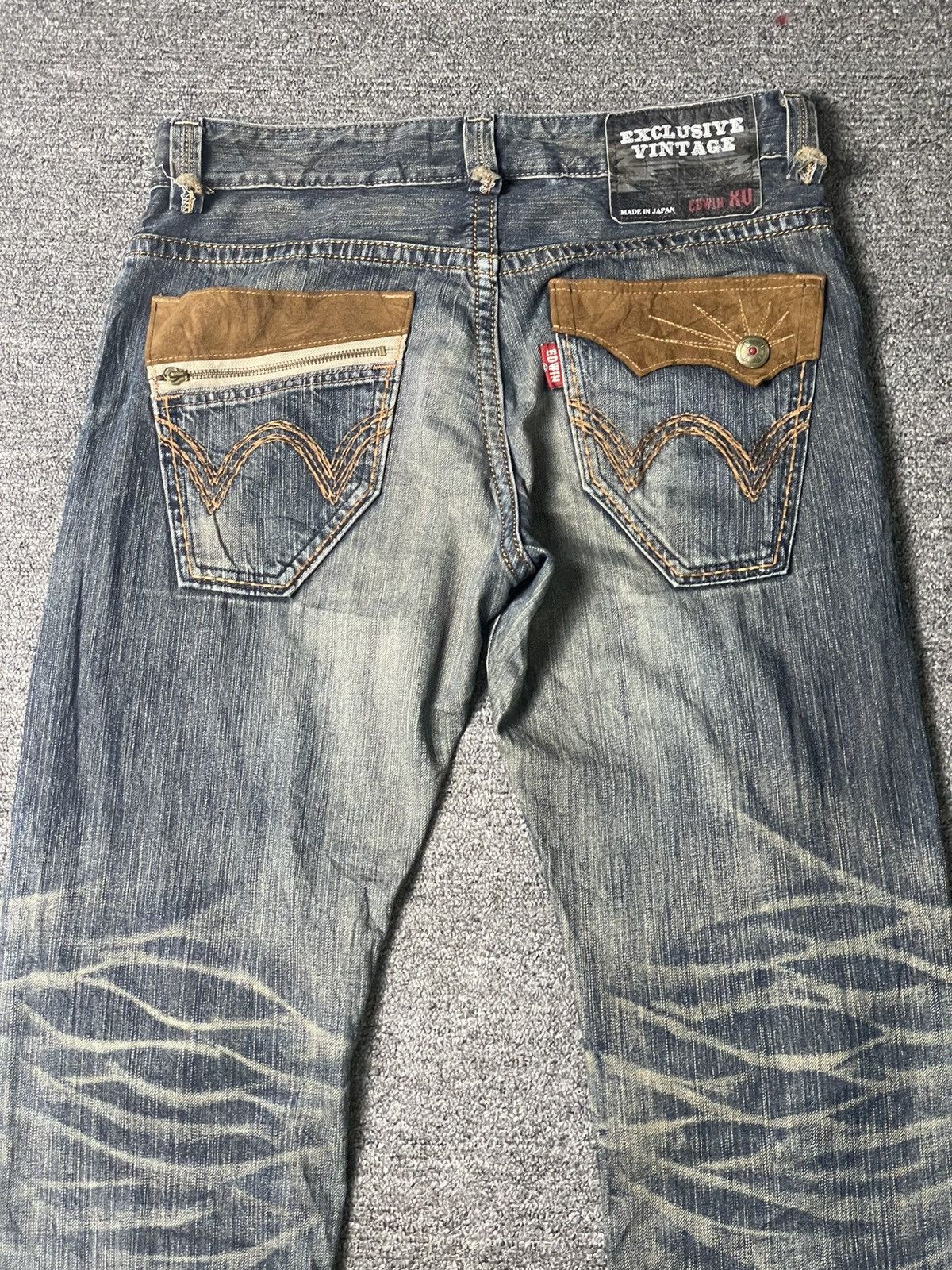 Edwin × Vintage Vintage EDWIN Distressed Denim Ripped Jeans (103) Size US 32 / EU 48 - 9 Thumbnail