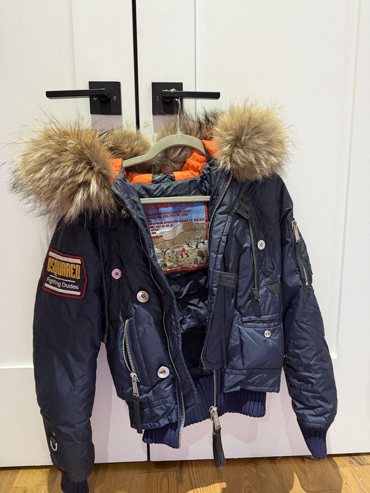 Dsquared2 Dsquared2 Down Jacket 2007 Runway “Fighting Dudes” Size XS / US 0-2 / IT 36-38 - 3 Thumbnail