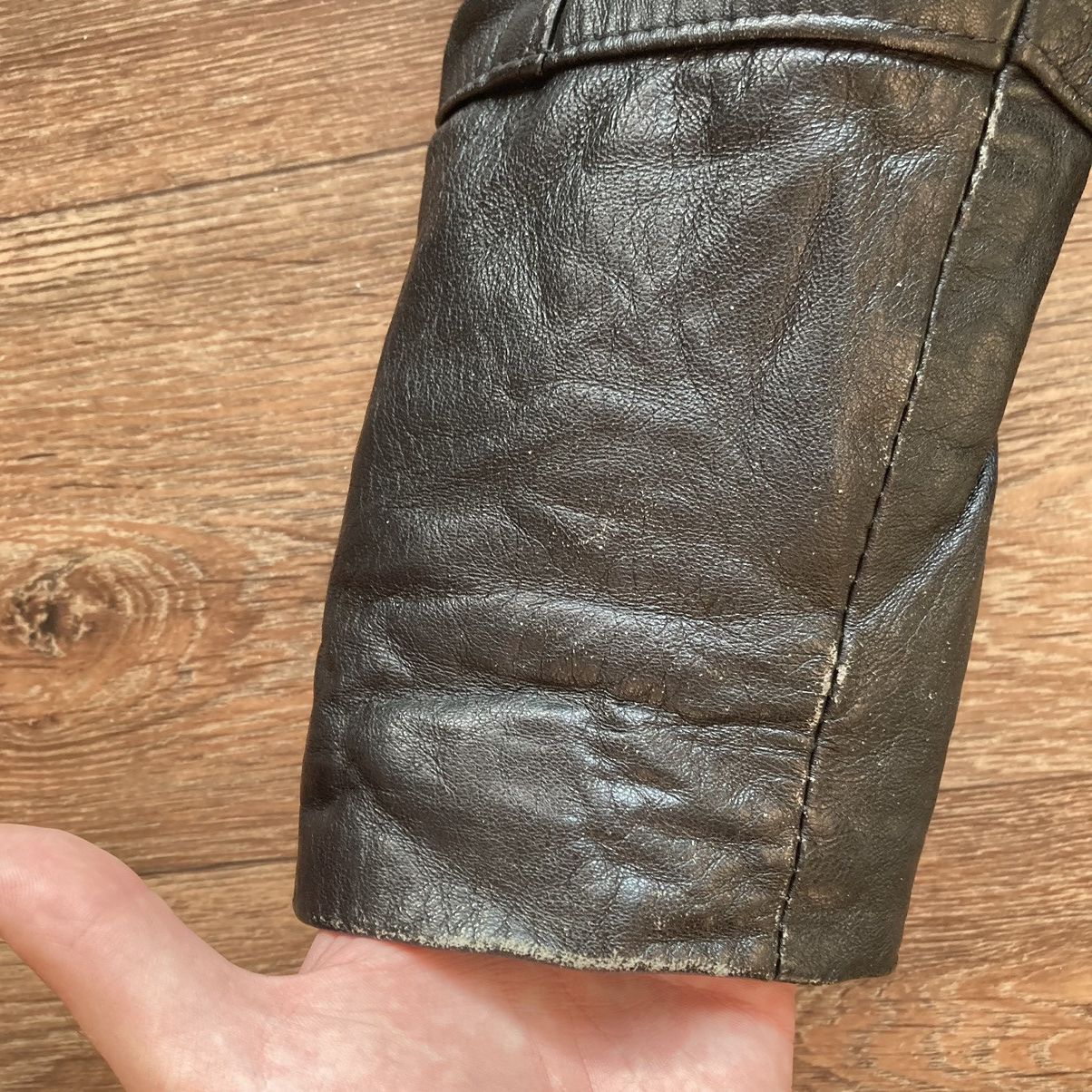 20471120 Vintage Italian Punk Leather Jacket 80’s Avant Garde Style Size S / US 4 / IT 40 - 9 Thumbnail