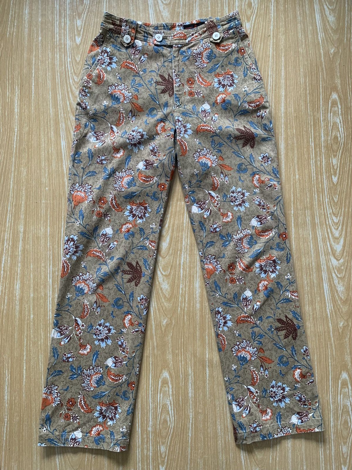 Designer × Hiroko Koshino Homme × Japanese Brand 🔥 Hiroko Koshino Floral Full print Pants Size 26" / US 2 / IT 38 - 3 Thumbnail