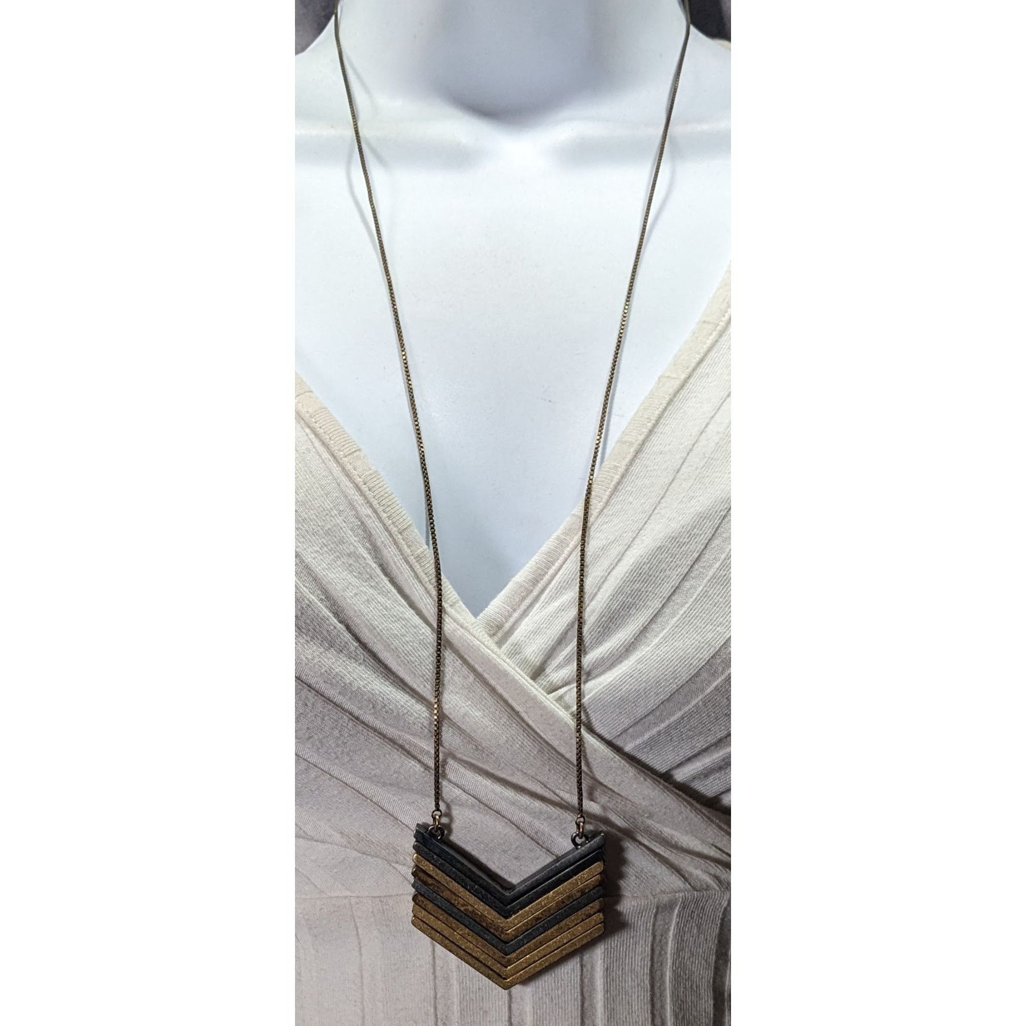 Other 1934 Arrowstack Chevron Multi-Metallic Pendant Necklace Size ONE SIZE - 2 Thumbnail