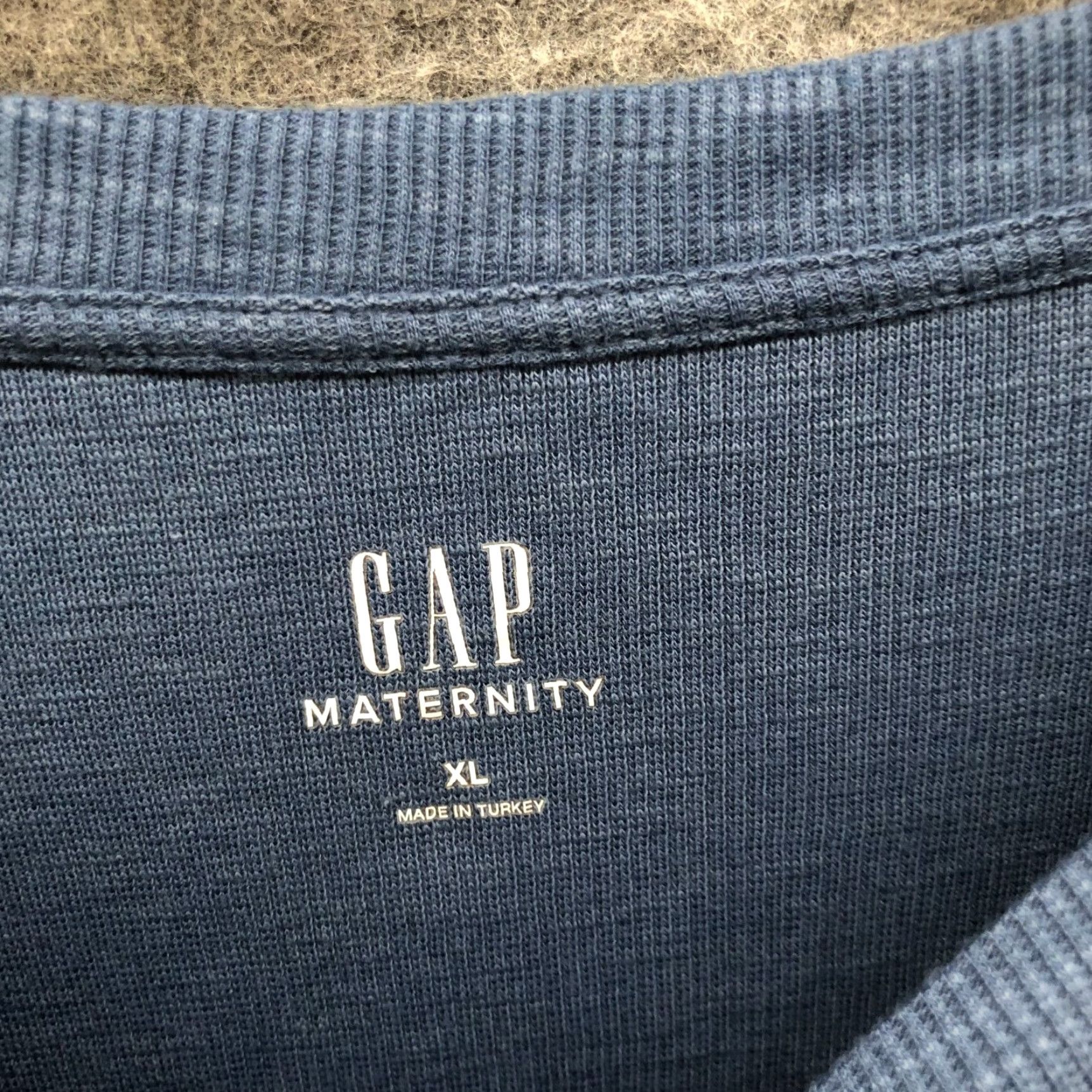 Gap Gap Maternity T Shirt Womens XL Blue Henley 3/4 Sleeve Ribbed Button Size XL / US 12-14 / IT 48-50 - 5 Thumbnail