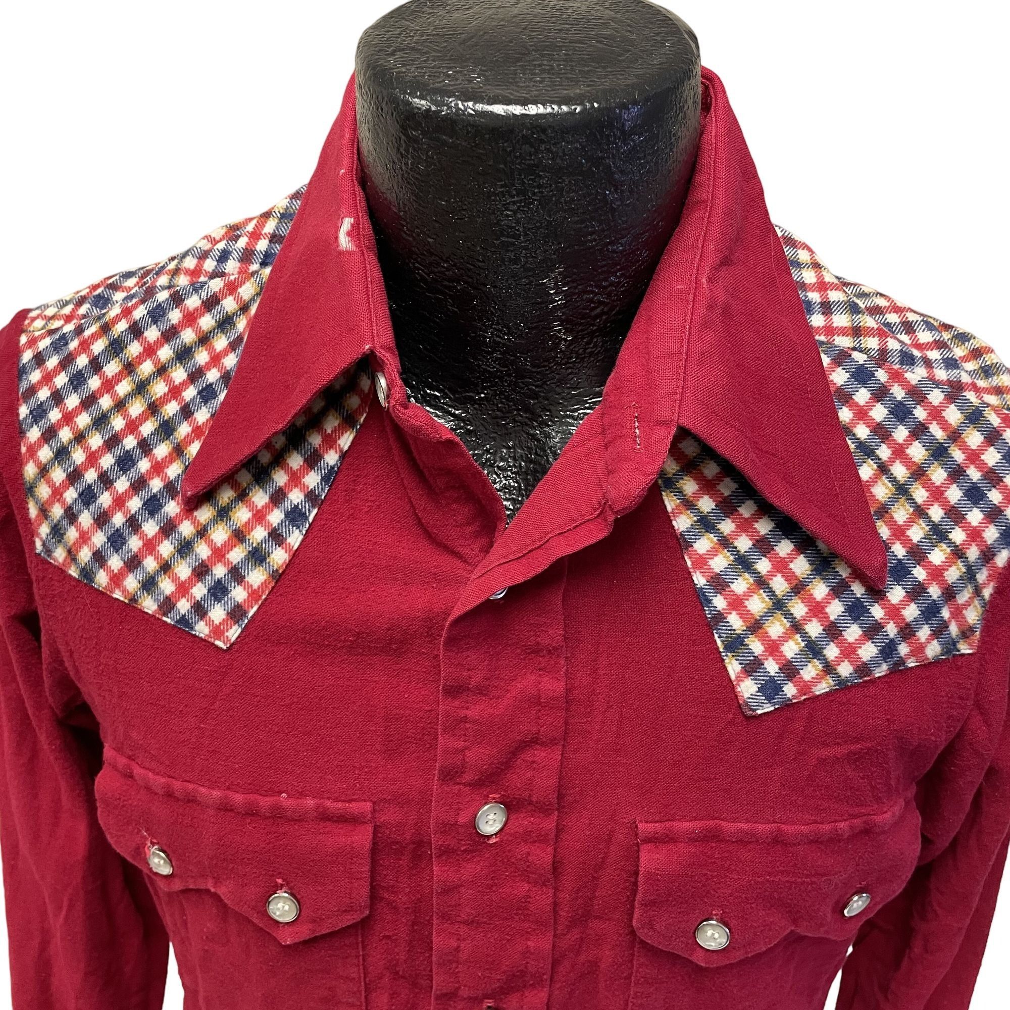 Other Vtg Focus ULTRA SOFT Flannel Red Cowboy Western Plaid Shirt Size US M / EU 48-50 / 2 - 1 Thumbnail