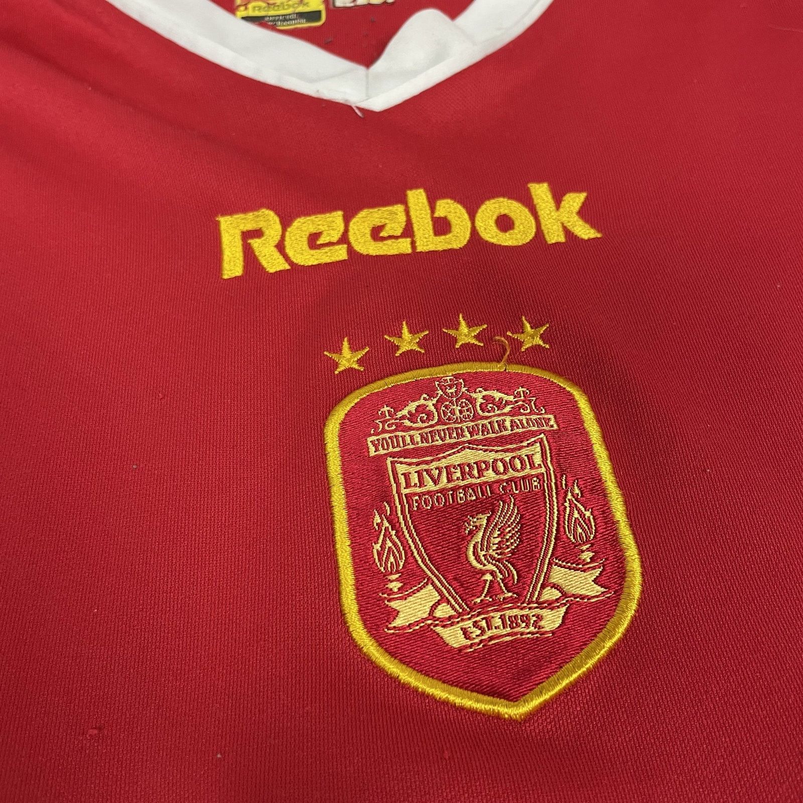 Reebok Reebok Hydromove Mens Red White V-Neck Liverpool F.C. Jersey Size US L / EU 52-54 / 3 - 3 Thumbnail