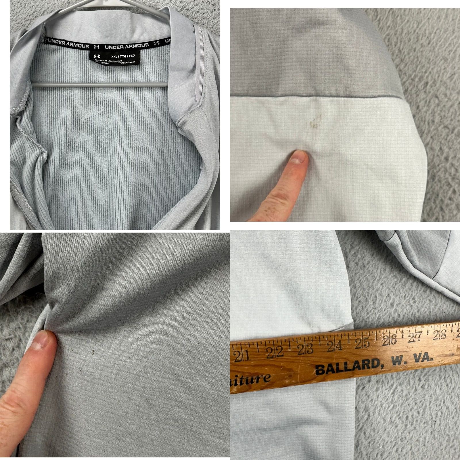Under Armour Under Armour Jacket Mens 2XL ColdGear Colorblock Half Zip Pullover Gray/White Long Sleeve Athletic Sportswear Size US XXL / EU 58 / 5 - 8 Thumbnail