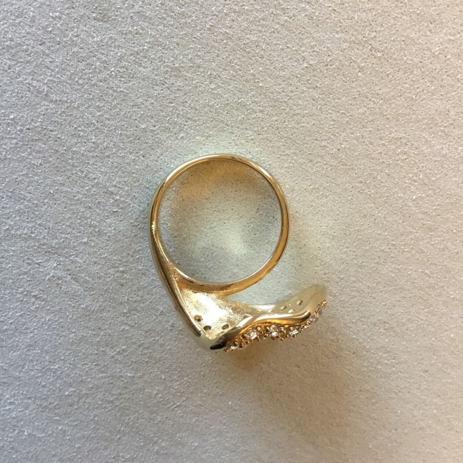 Other Gold Lily Crystal Statement Cocktail Ring Size ONE SIZE - 8 Thumbnail
