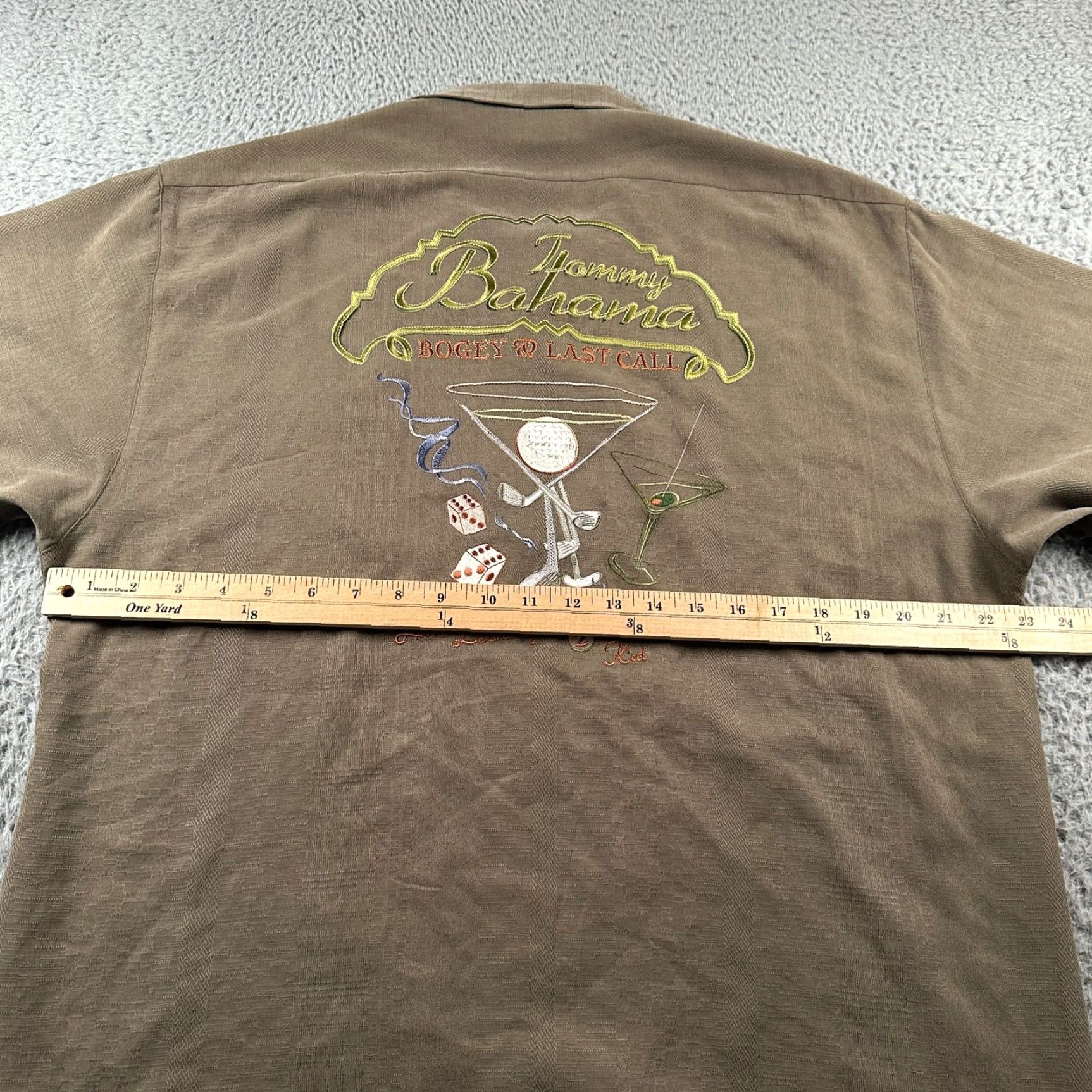 Tommy Bahama Tommy Bahama Shirt Mens M Brown Silk Embroidered Back Camp Golf Embroidered Back Button-Up Casual Shirt Size US M / EU 48-50 / 2 - 6 Thumbnail