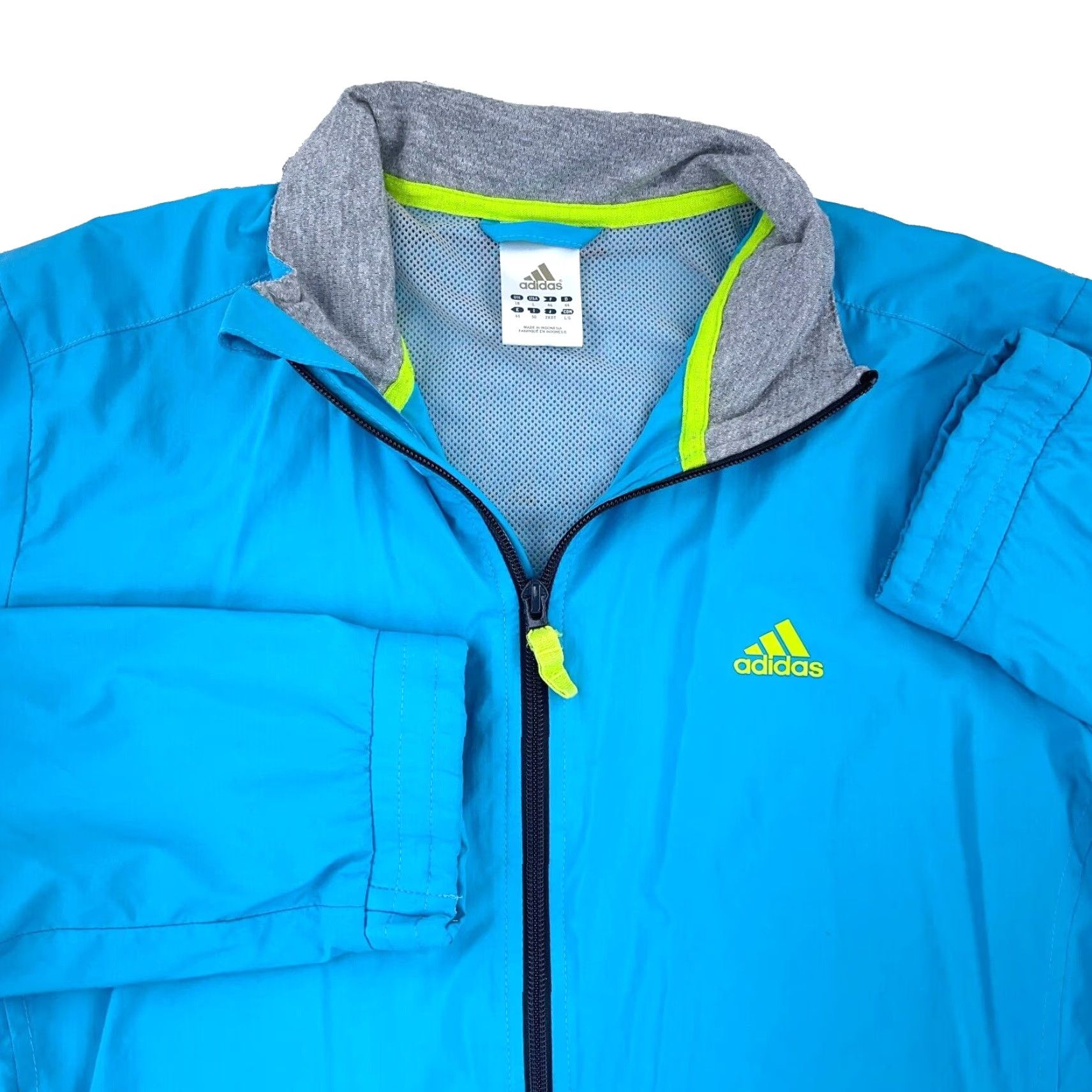 Adidas Adidas Jacket Women L Blue Windbreaker Full Zip Sports Activewear Size L / US 10 / IT 46 - 2 Thumbnail
