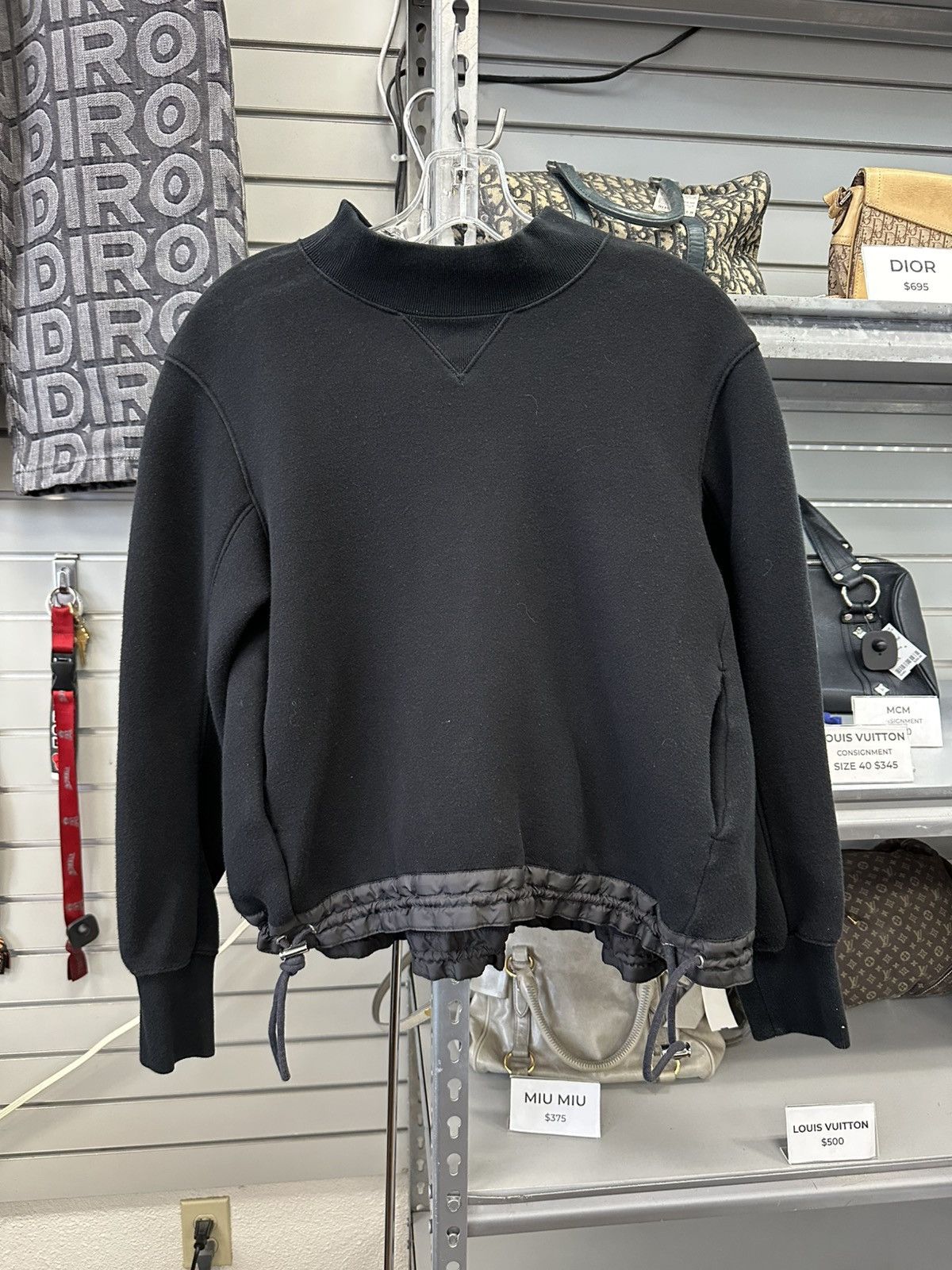 Sacai SACAI CINCHED DRAWSTRING CROPPED SWEATSHIRT Size US S / EU 44-46 / 1 - 1 Thumbnail